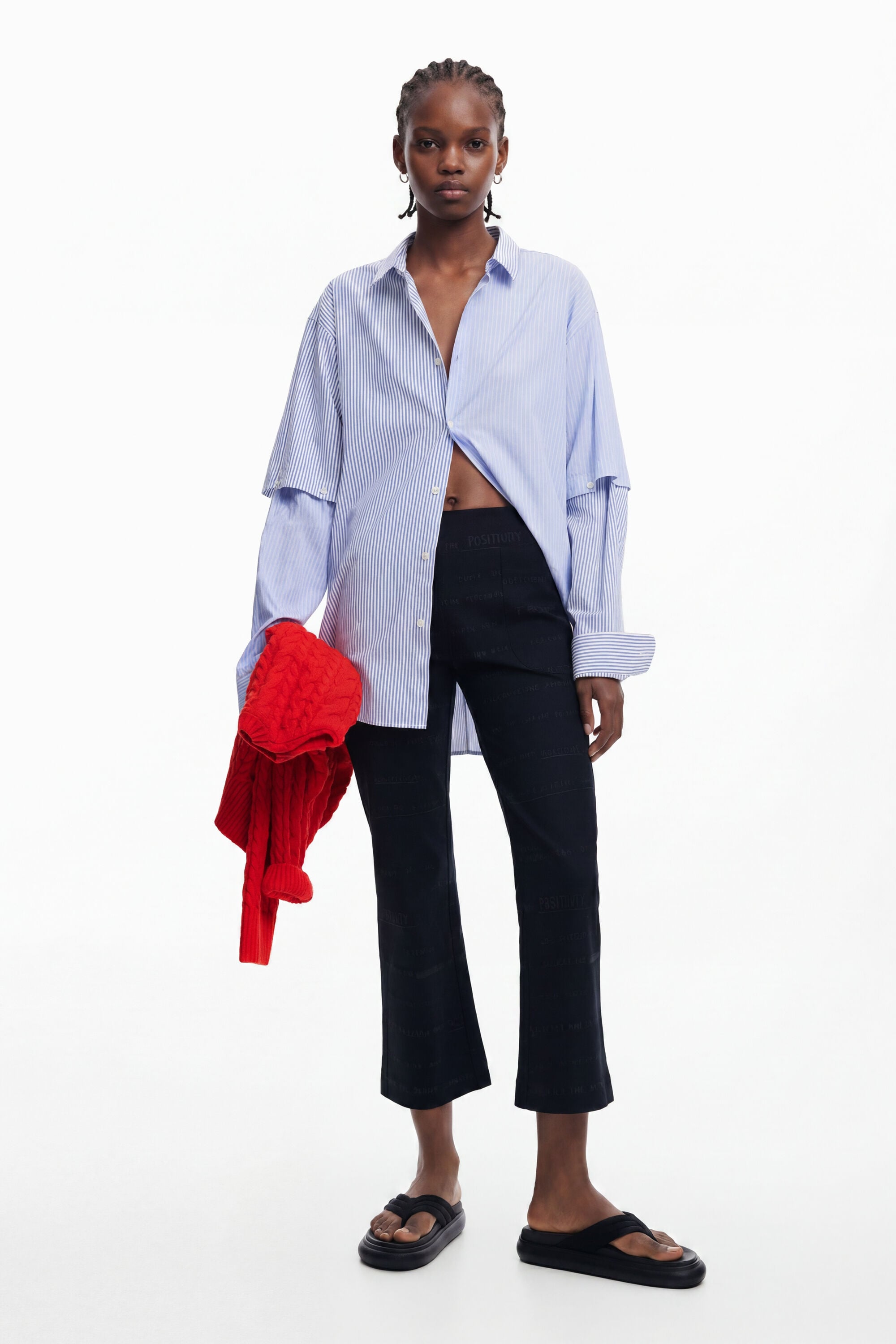 Desigual Lange broek met zinnen