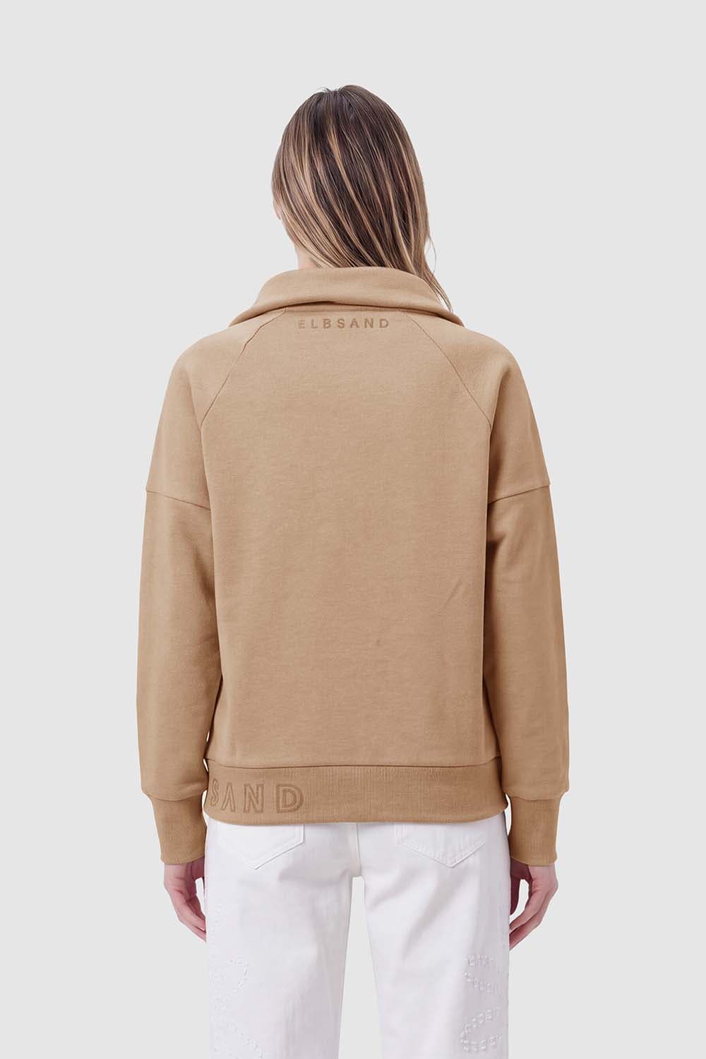 Elbsand Sweatvest Ainele Loose Fit Bruin dames