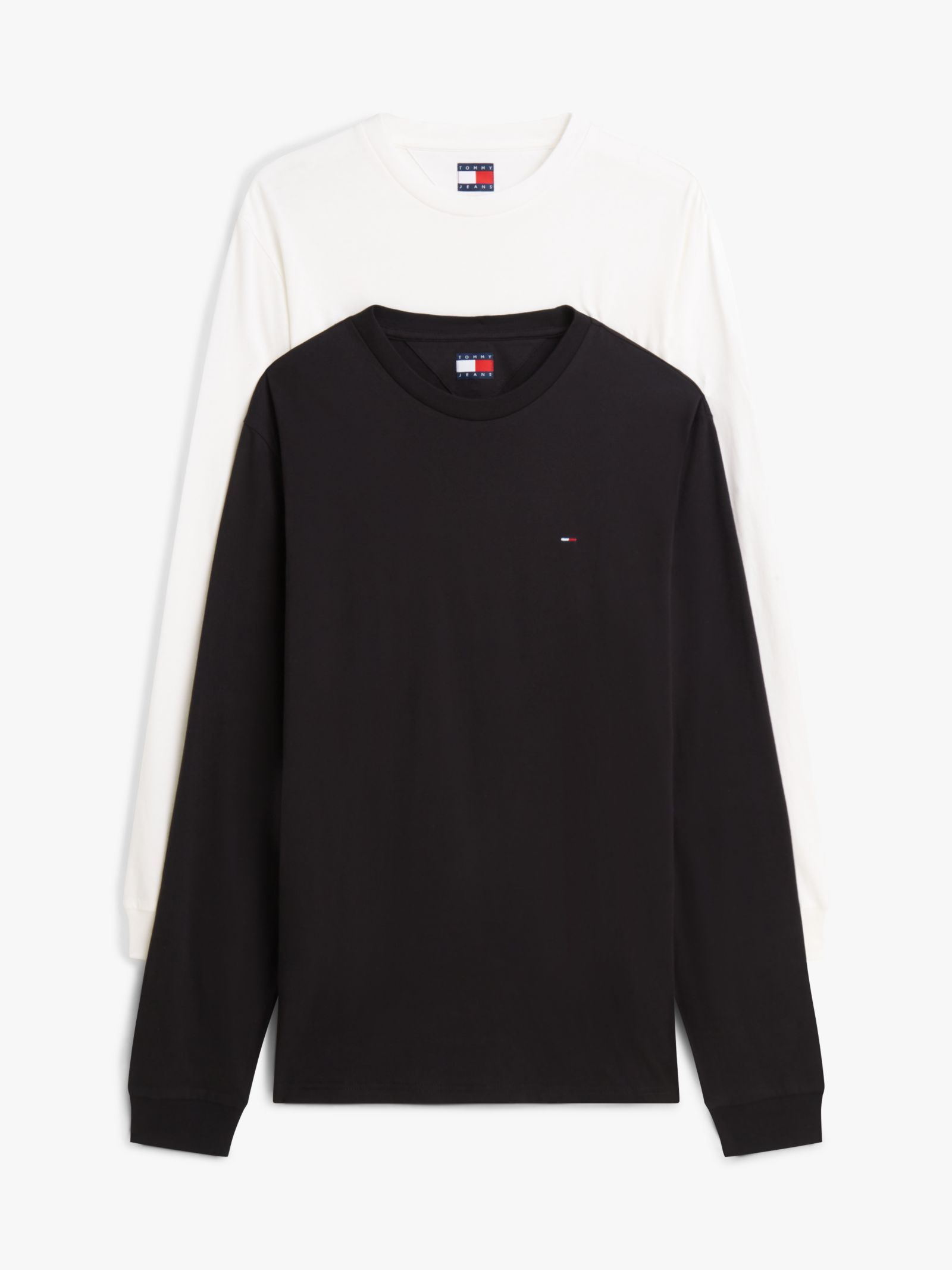 Tommy Jeans Set van 2 slim fit longsleeves met Tommy vlag