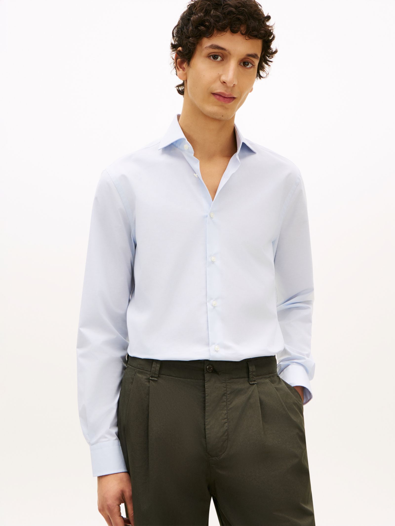 Tommy Hilfiger New York Label TH Flex slim fit overhemd