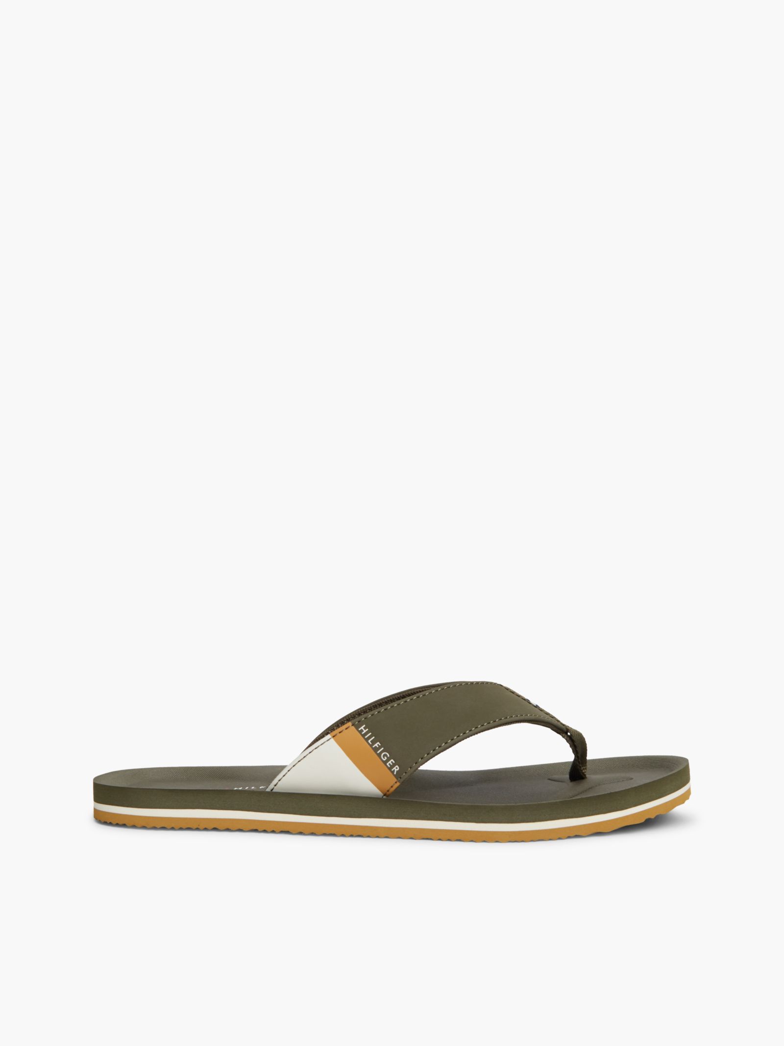 Tommy Hilfiger Teenslipper met gewatteerd bandje en logo in groen