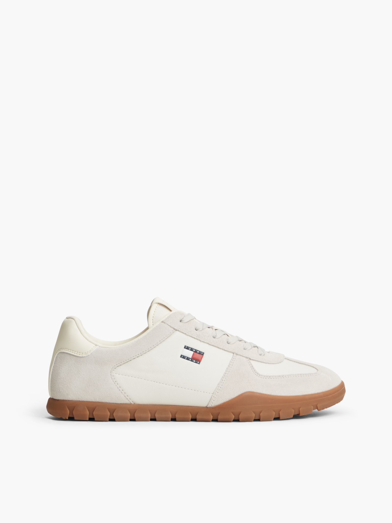 Tommy Jeans Lage leren sneaker met profielzool for men in wit