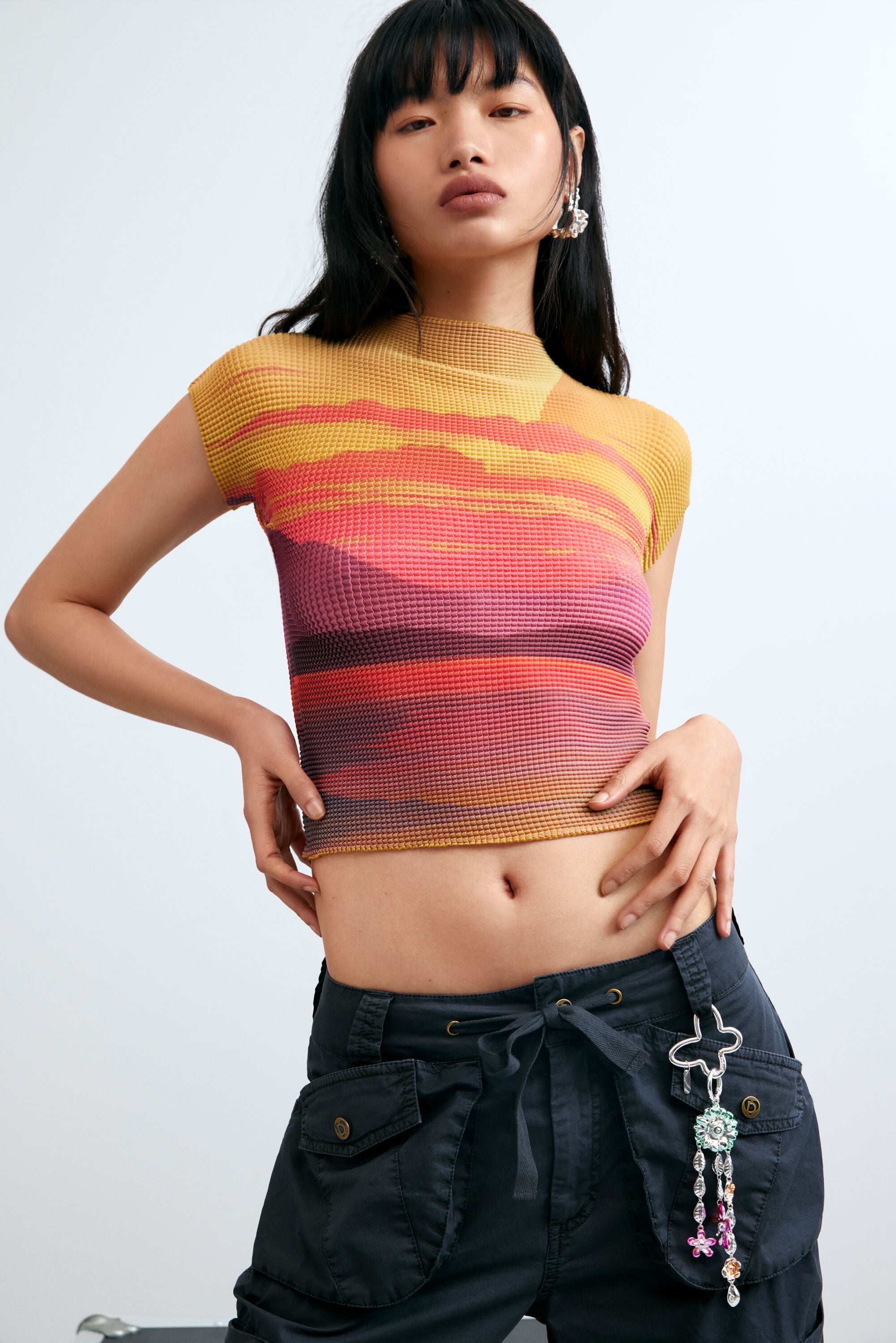 Desigual Korte mouw blouse met col