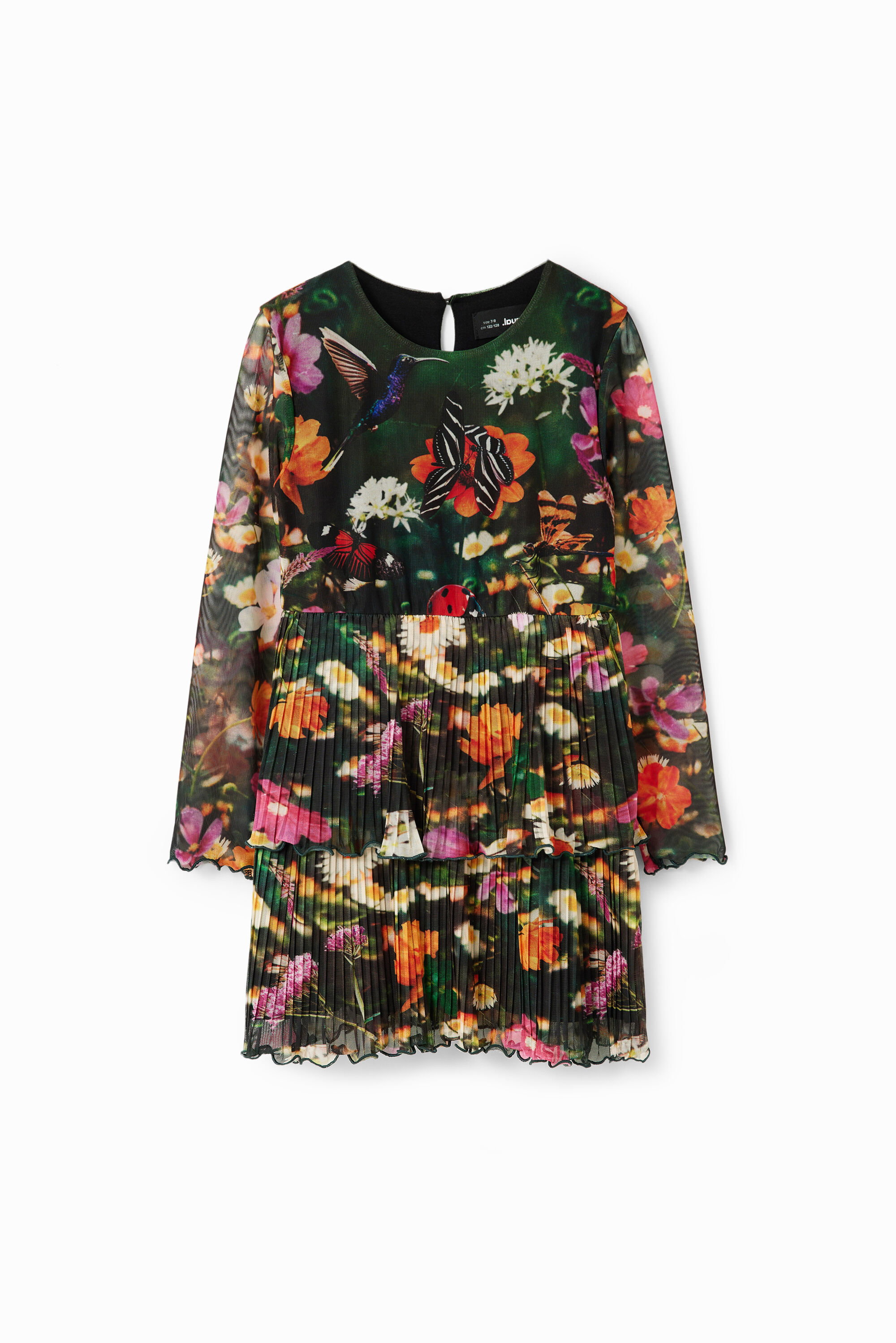 Desigual Jurk met tule en bloemen in multicolor
