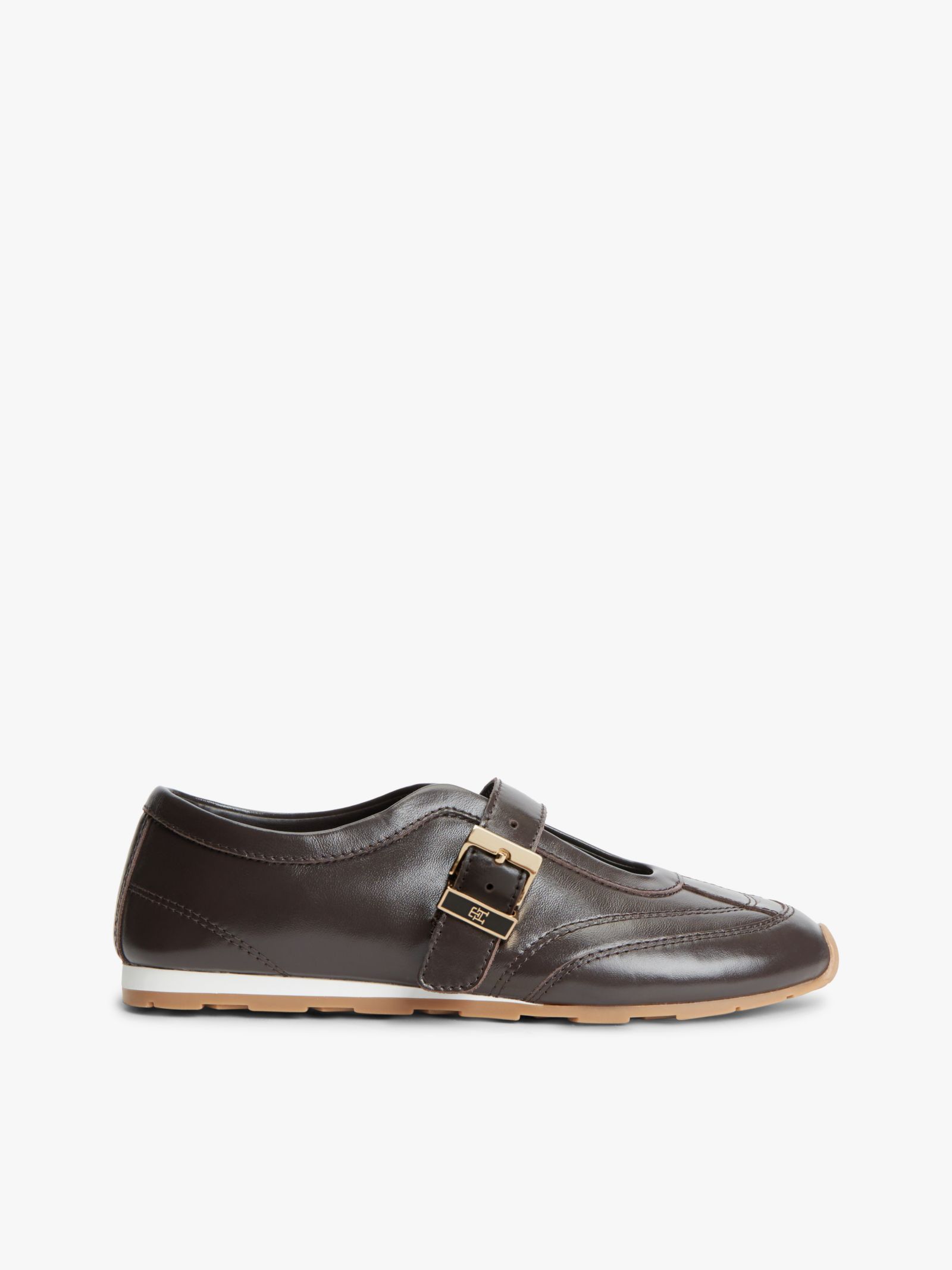 Tommy Hilfiger leren Mary Jane sneaker in bruin