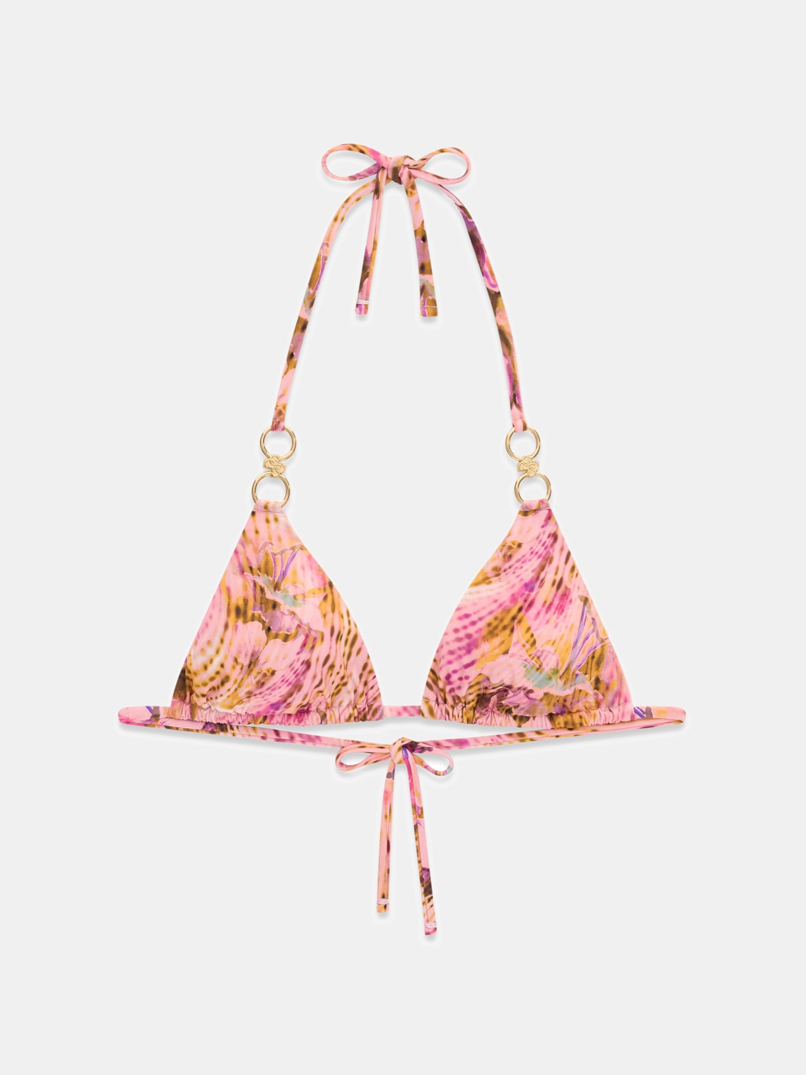 Guess Bedrukt Driehoek Bikini Topje in roze