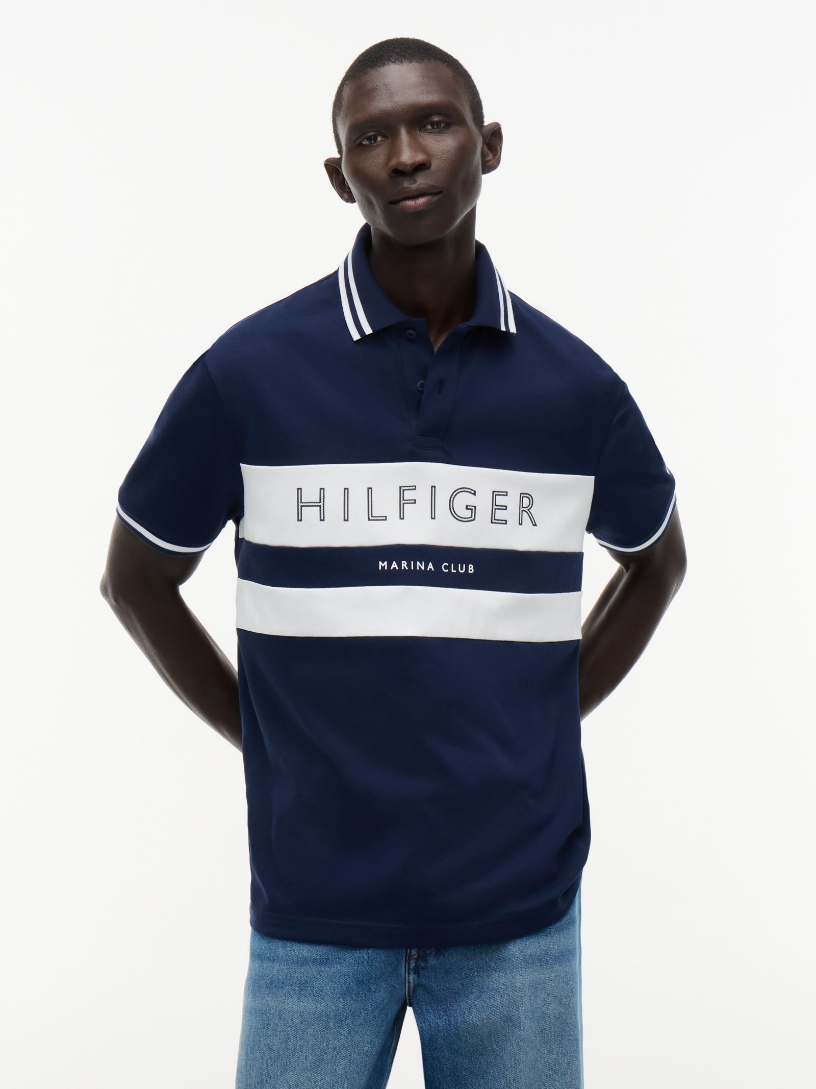 Tommy Hilfiger Regular fit poloshirt met streepdetail en logo