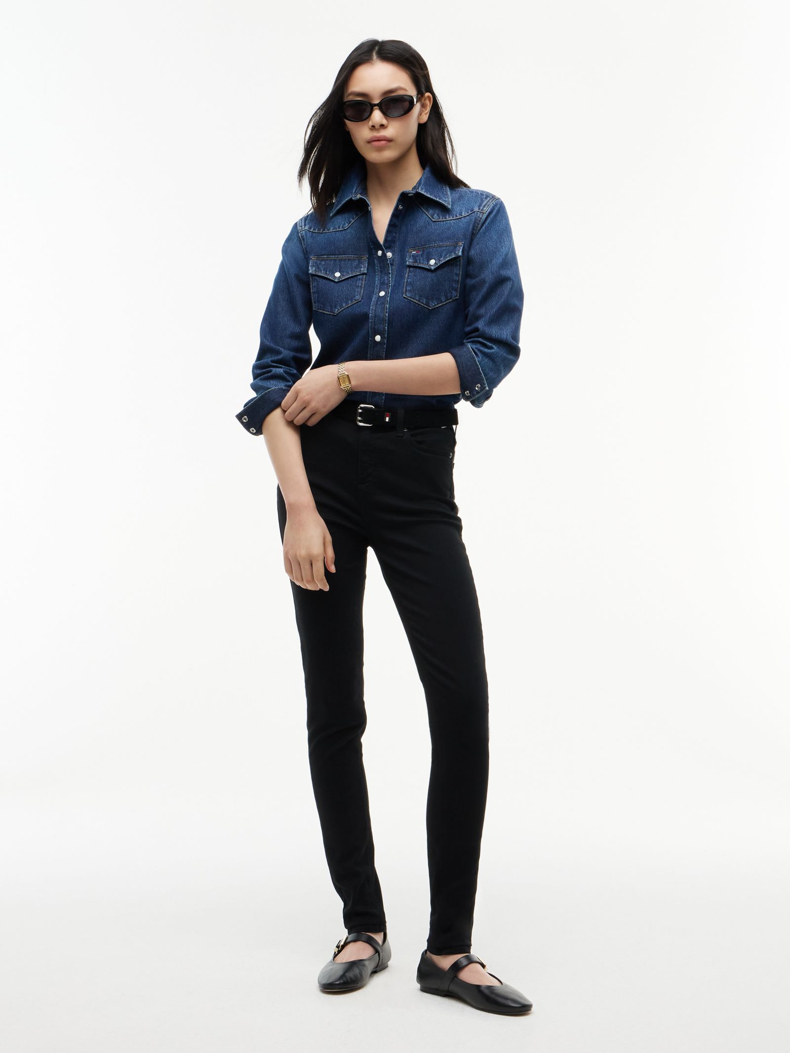 Tommy Jeans Nora Medium rise skinny jeans in zwart