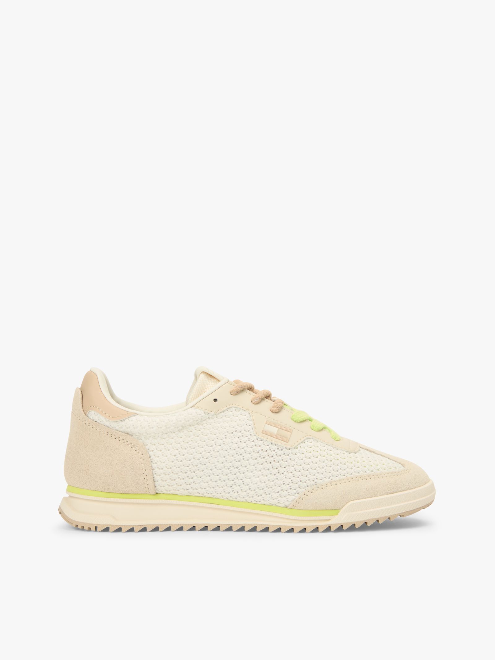 Tommy Jeans Lage gebreide sneaker met gemengde texturen in beige