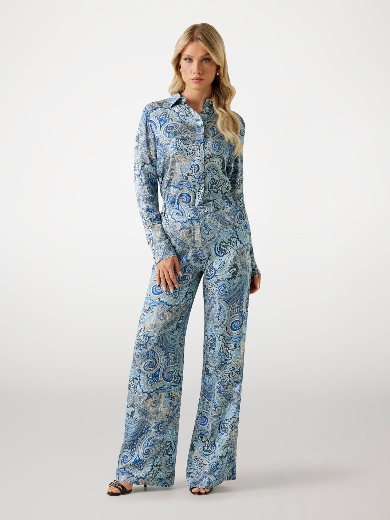 Guess Marciano Broek Met Paisley-Print in blauw