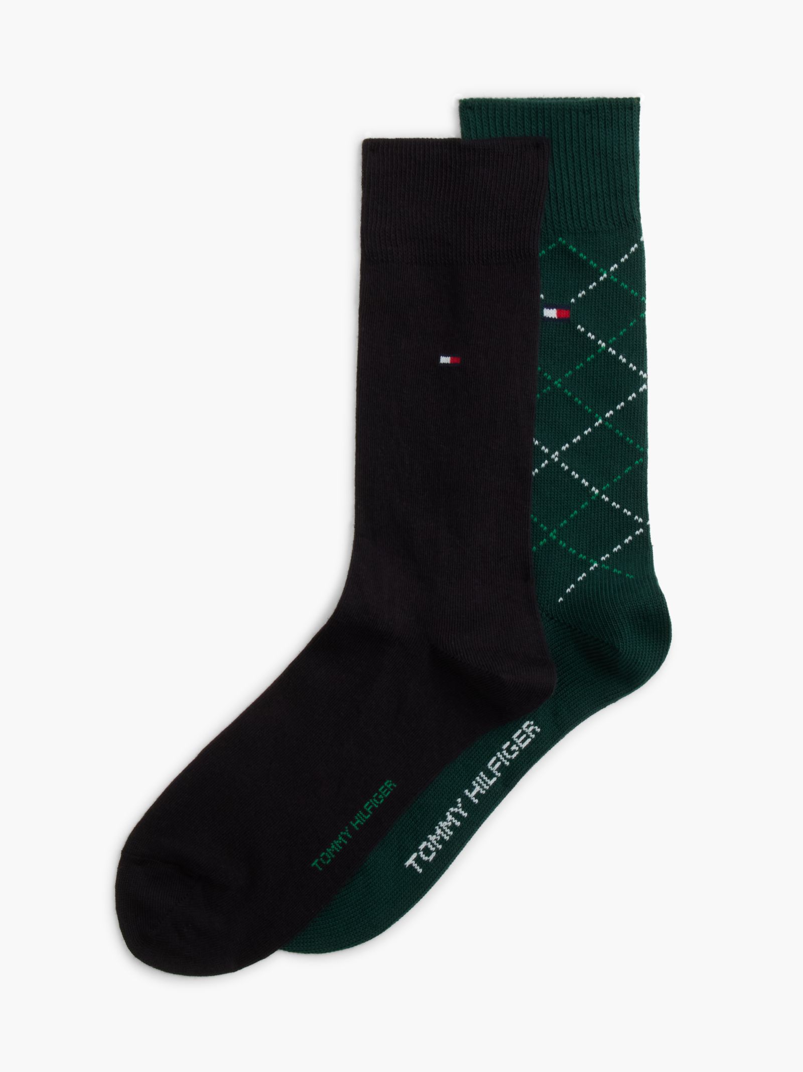Tommy Hilfiger Set van 2 paar sokken met argyle design en geborduurde vlag in multicolor