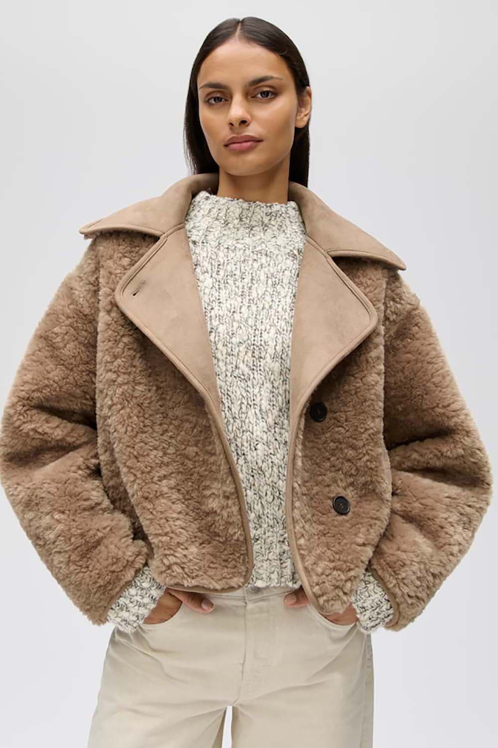 Opus Jas Hafira Omkeerbaar Camel dames