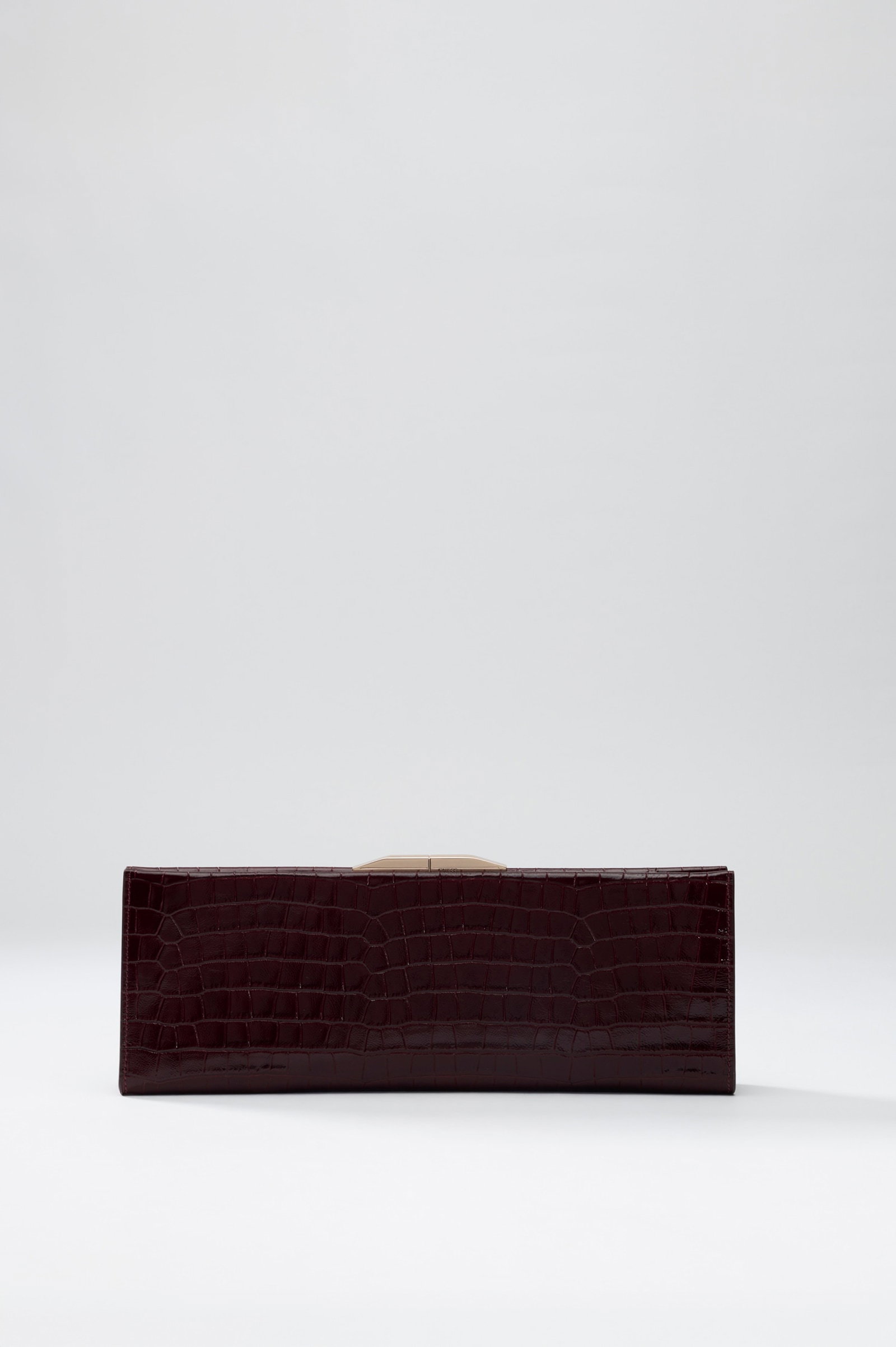 Guess Leonie Clutch Van Echt Leer in bruin