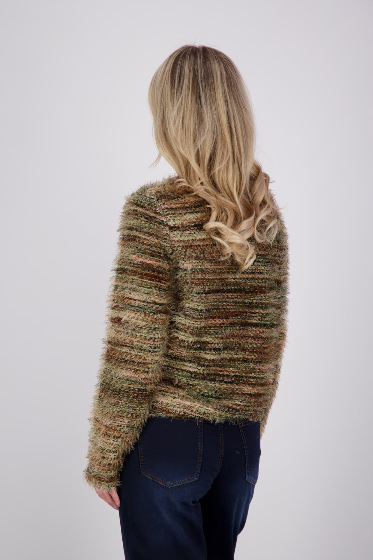 Geisha Vest Hairy Stripes Bruin dames
