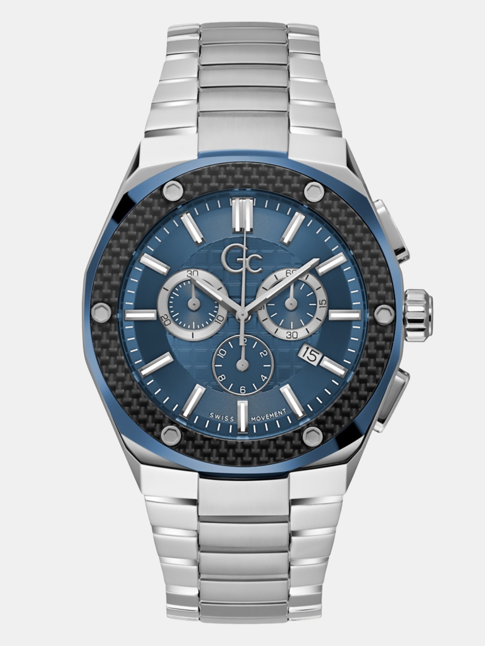 Guess Horloge Gc Chronograaf Staal in zilver
