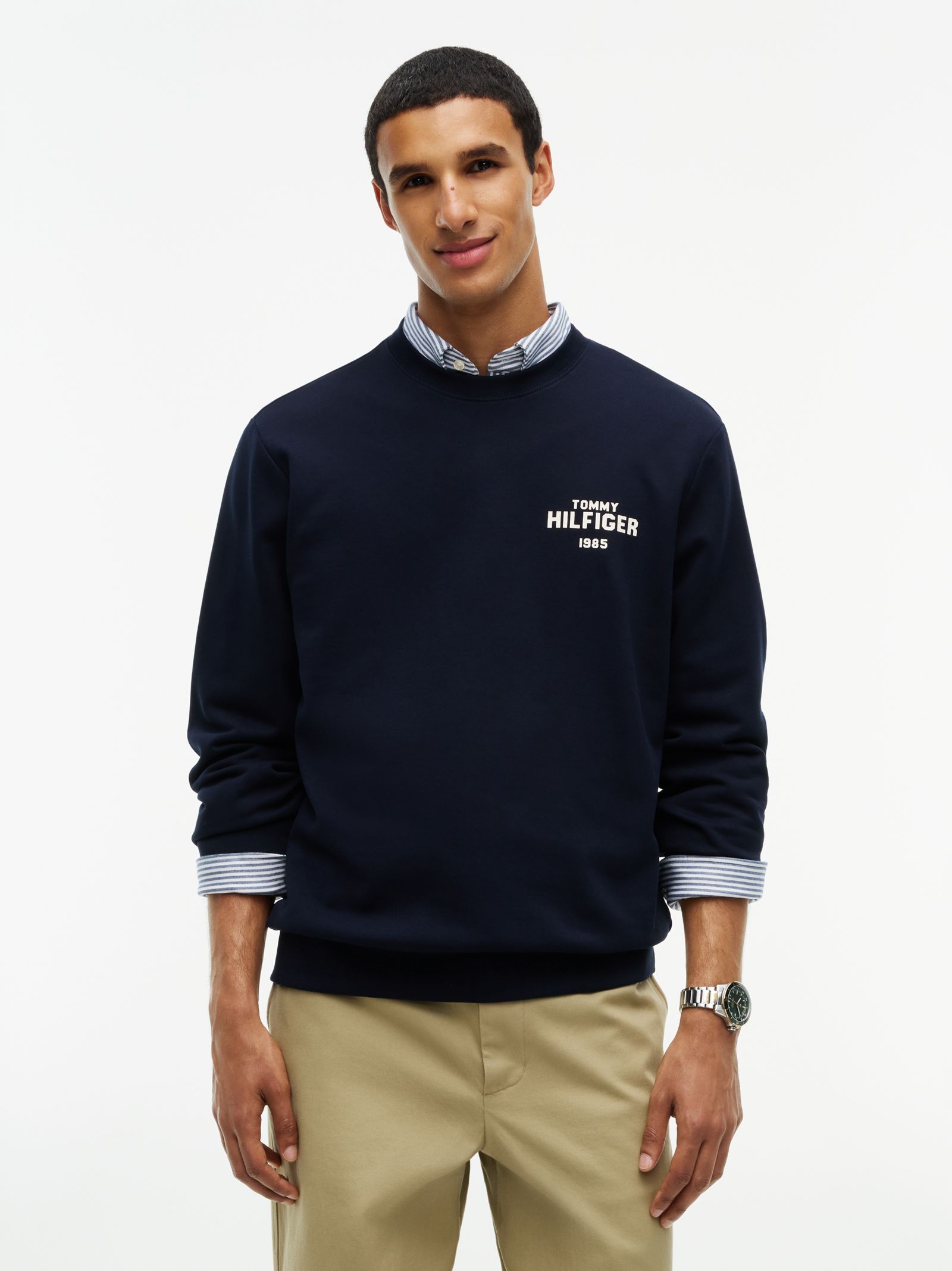 Tommy Hilfiger 1985 Terry sweatshirt met logo en ronde hals