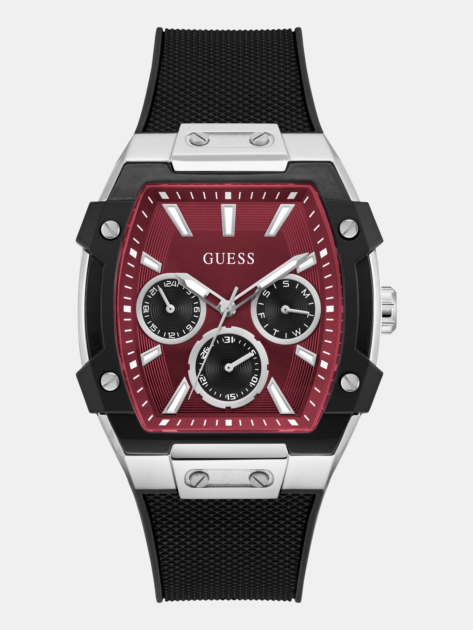 Guess Stilicone Multifunctioneel Horloge 43,5 Mm in zwart