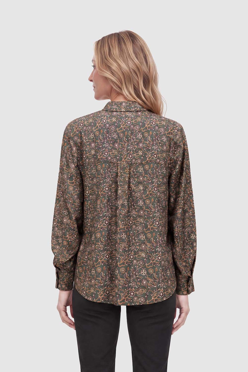Scotch & Soda Scotch & Soda Blouse Printed relaxed-fit Groen dames