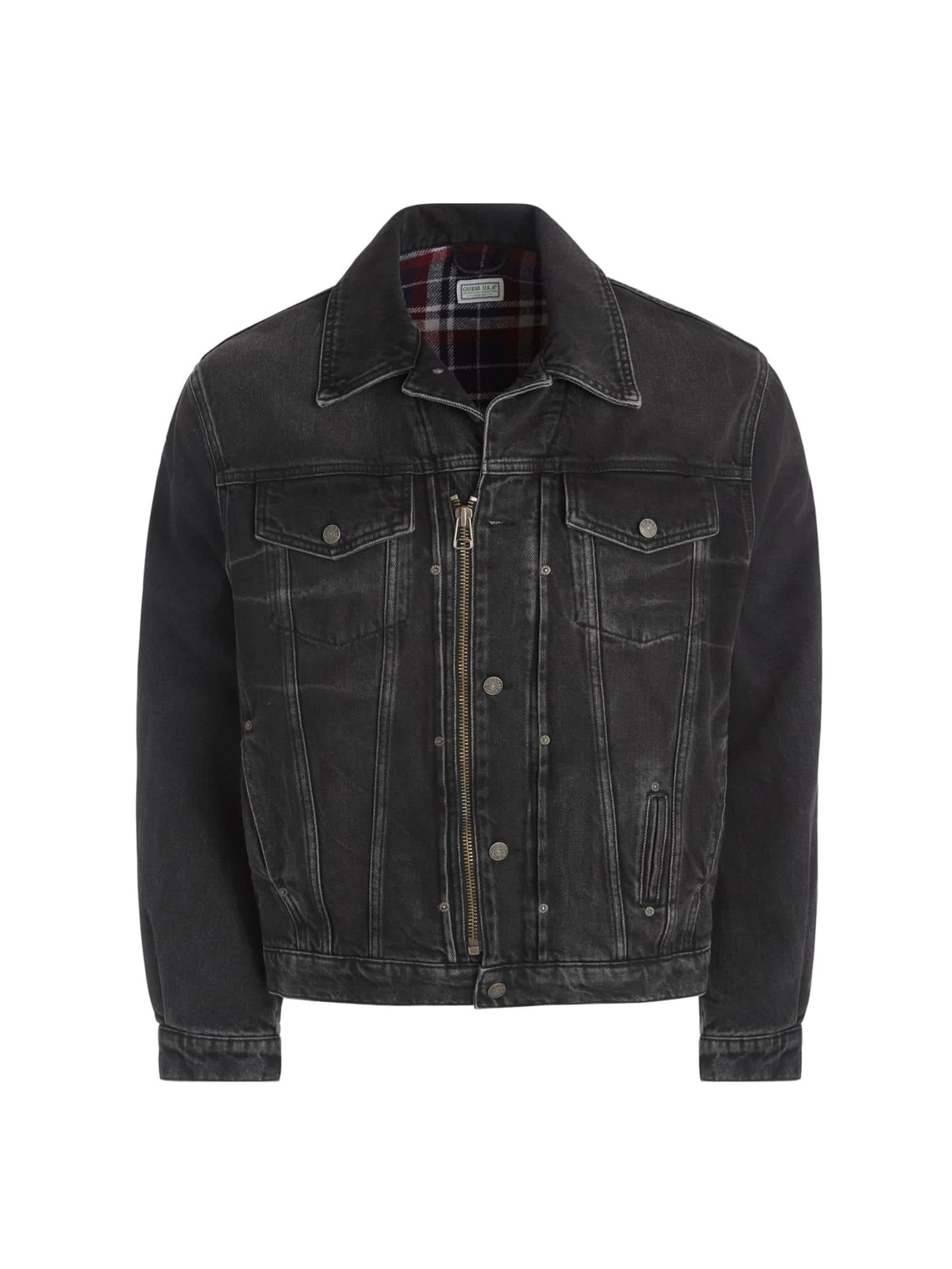 Guess Regular Fit Denimjasje in zwart