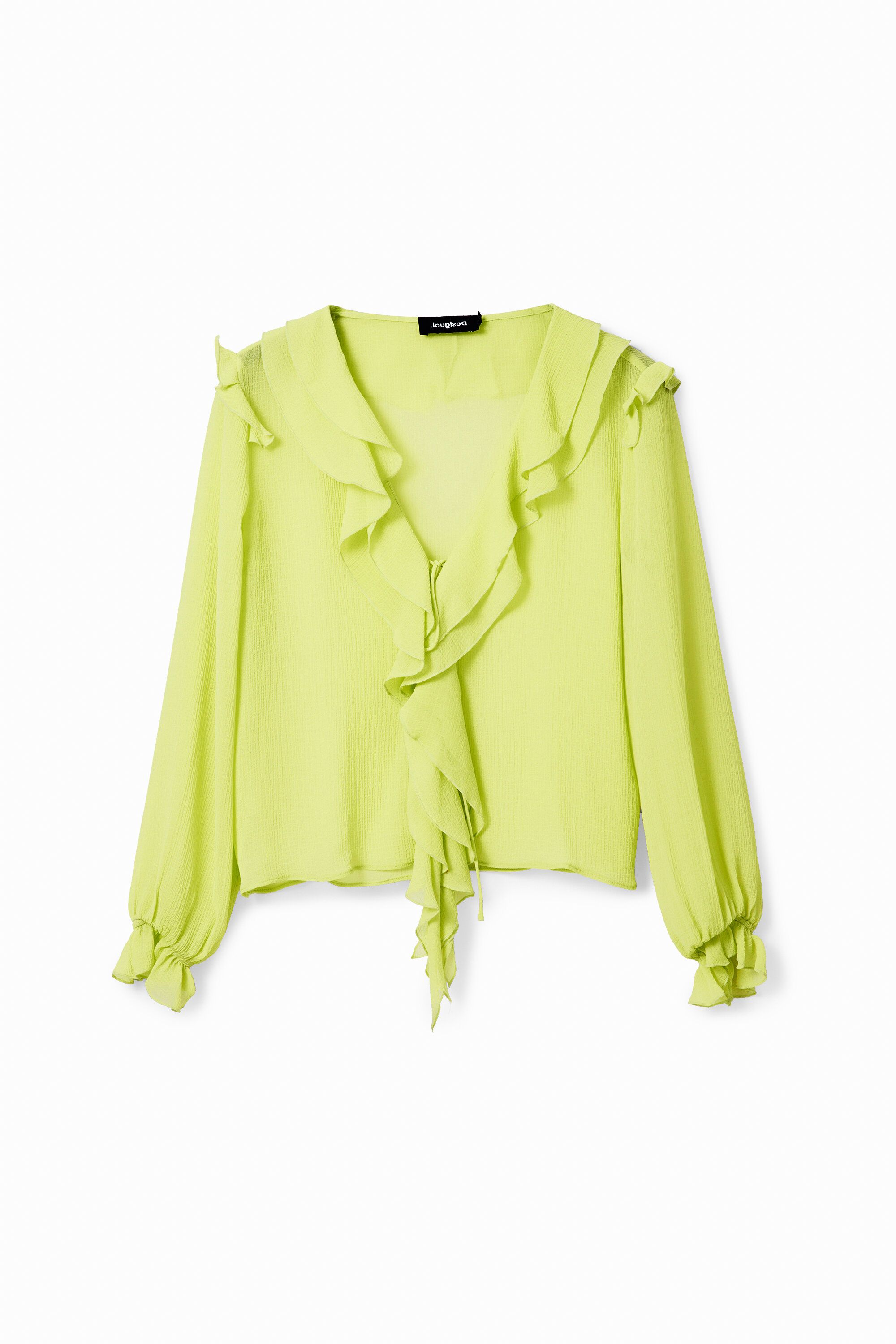 Desigual Blouse met ruches en strikbandjes