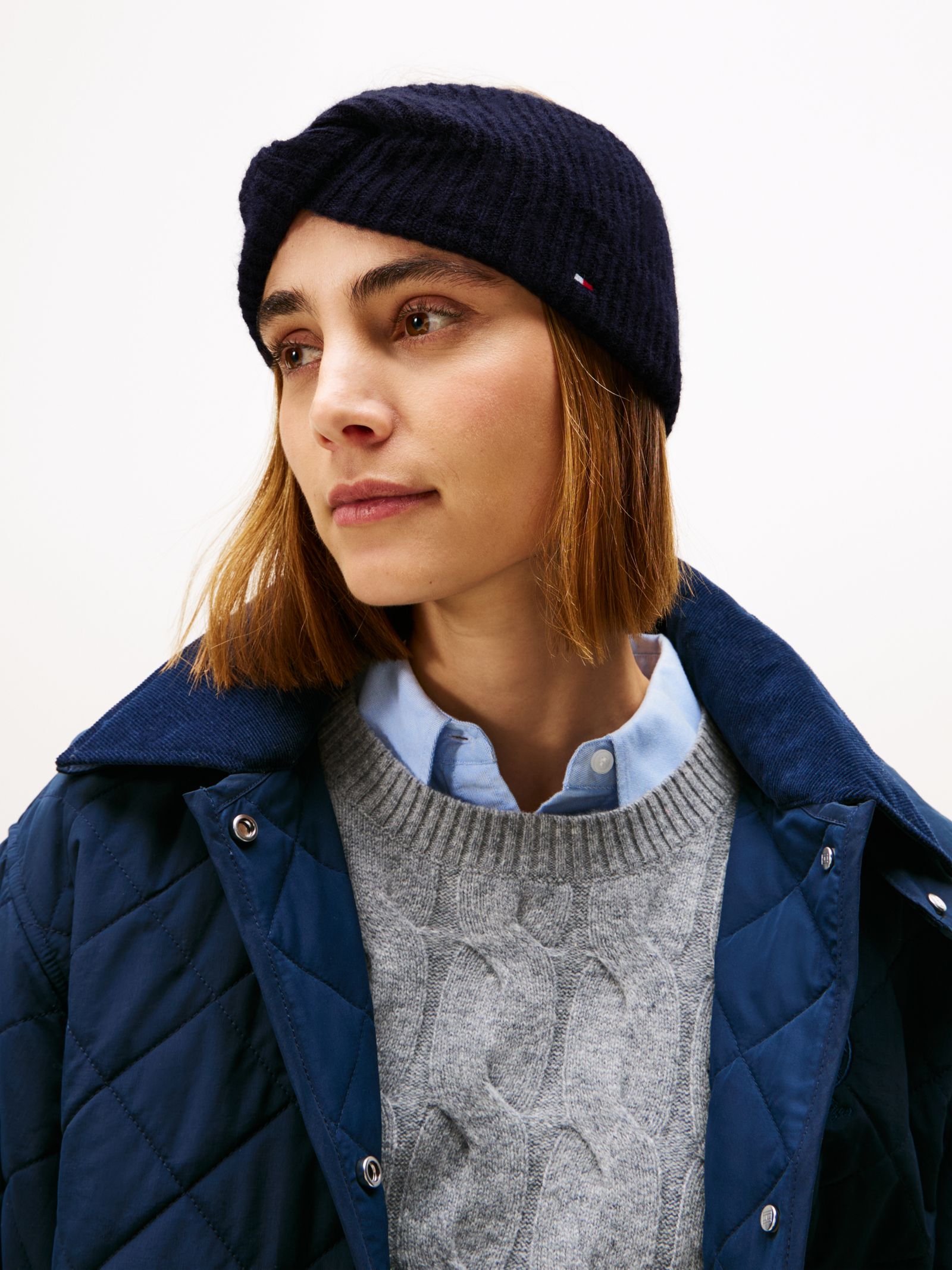 Tommy Hilfiger Fluffy Hoofdband met Twist en Hilfiger Vlag