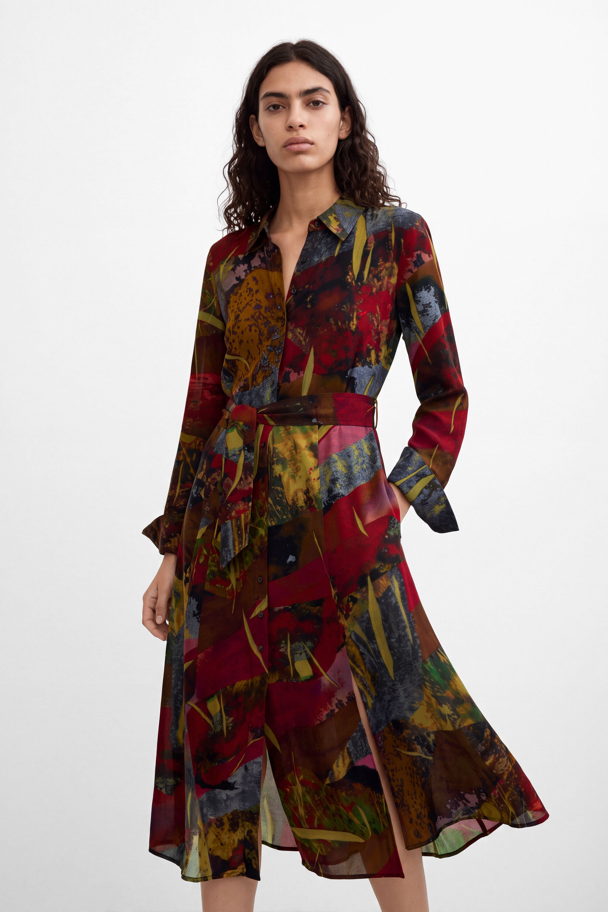 Desigual Midi-jurk met lange mouwen