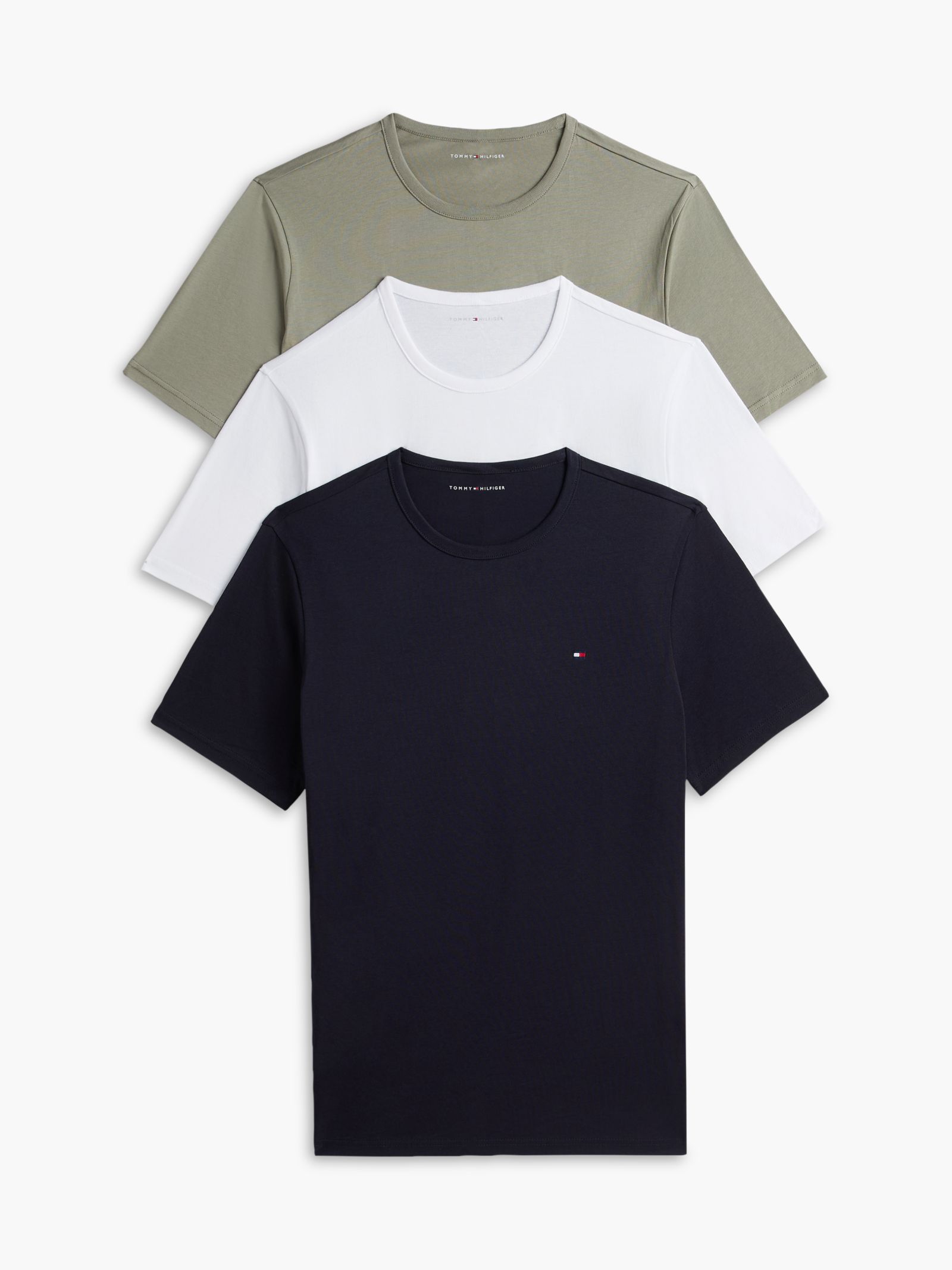 Tommy Hilfiger Set van 3 Signature Jersey Lounge T-Shirts in multicolor