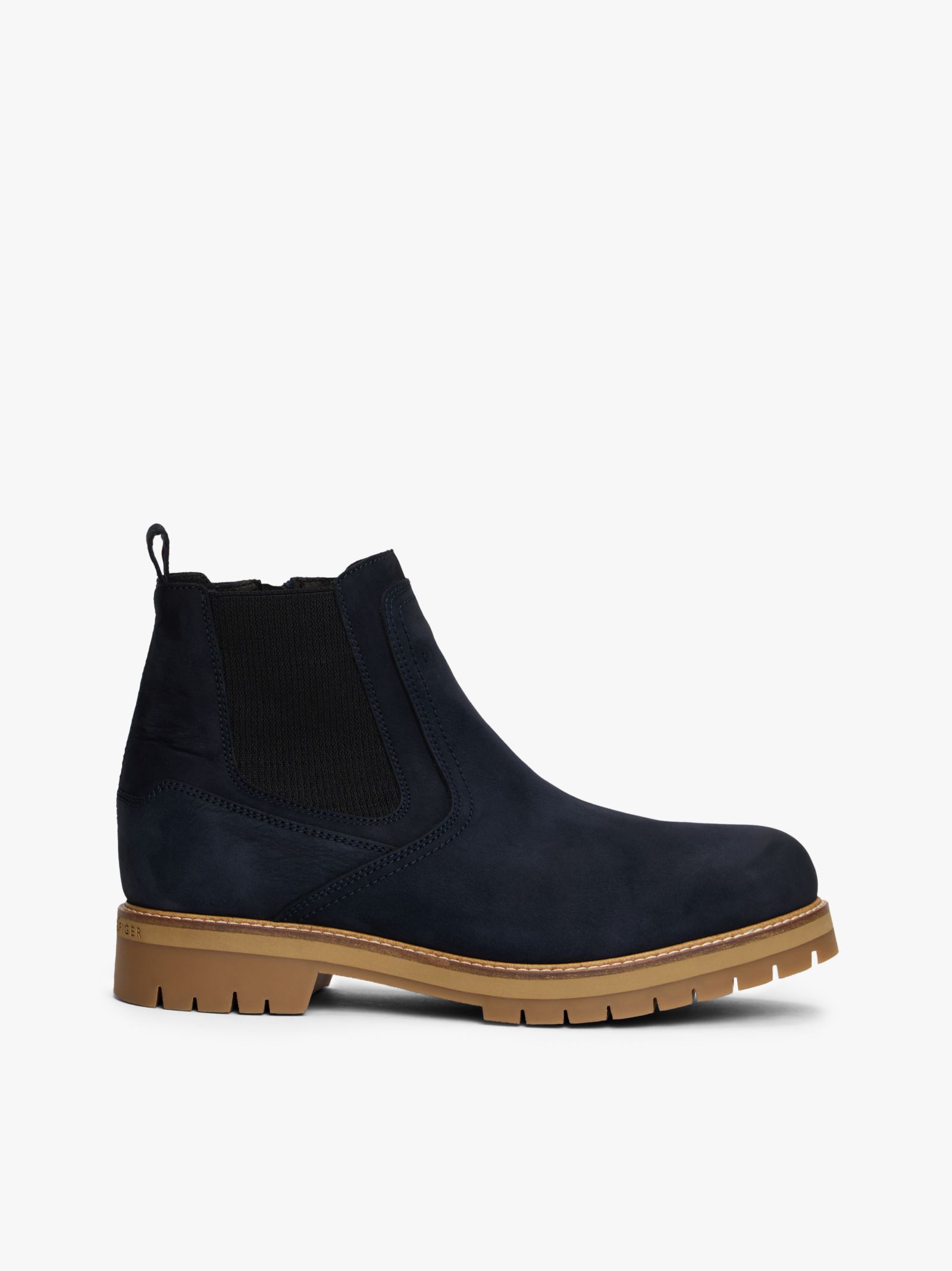 Tommy Hilfiger leren chelsea boots met profielzool in marine