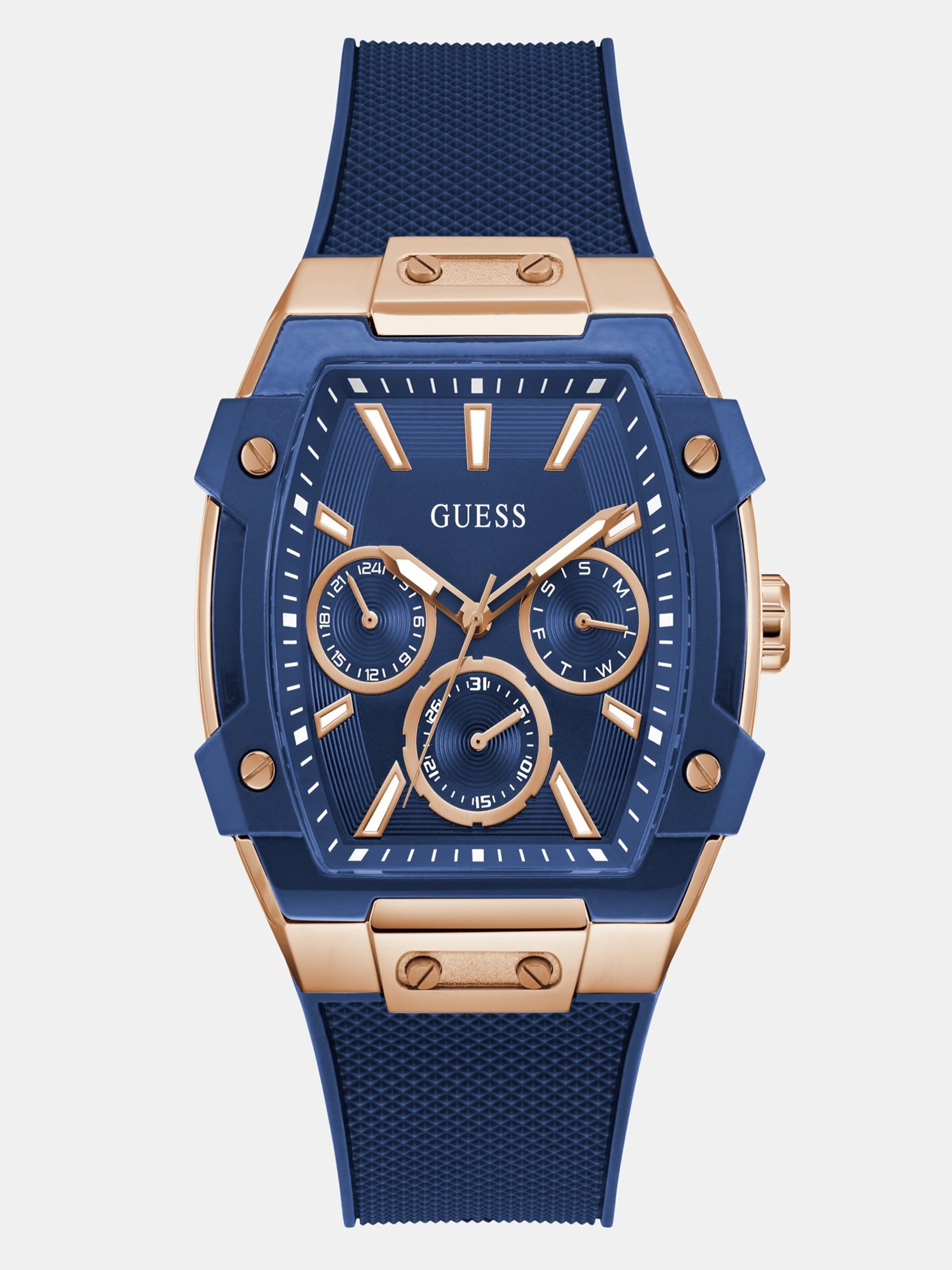 Guess Stilicone Multifunctioneel Horloge 43,5 Mm in blauw