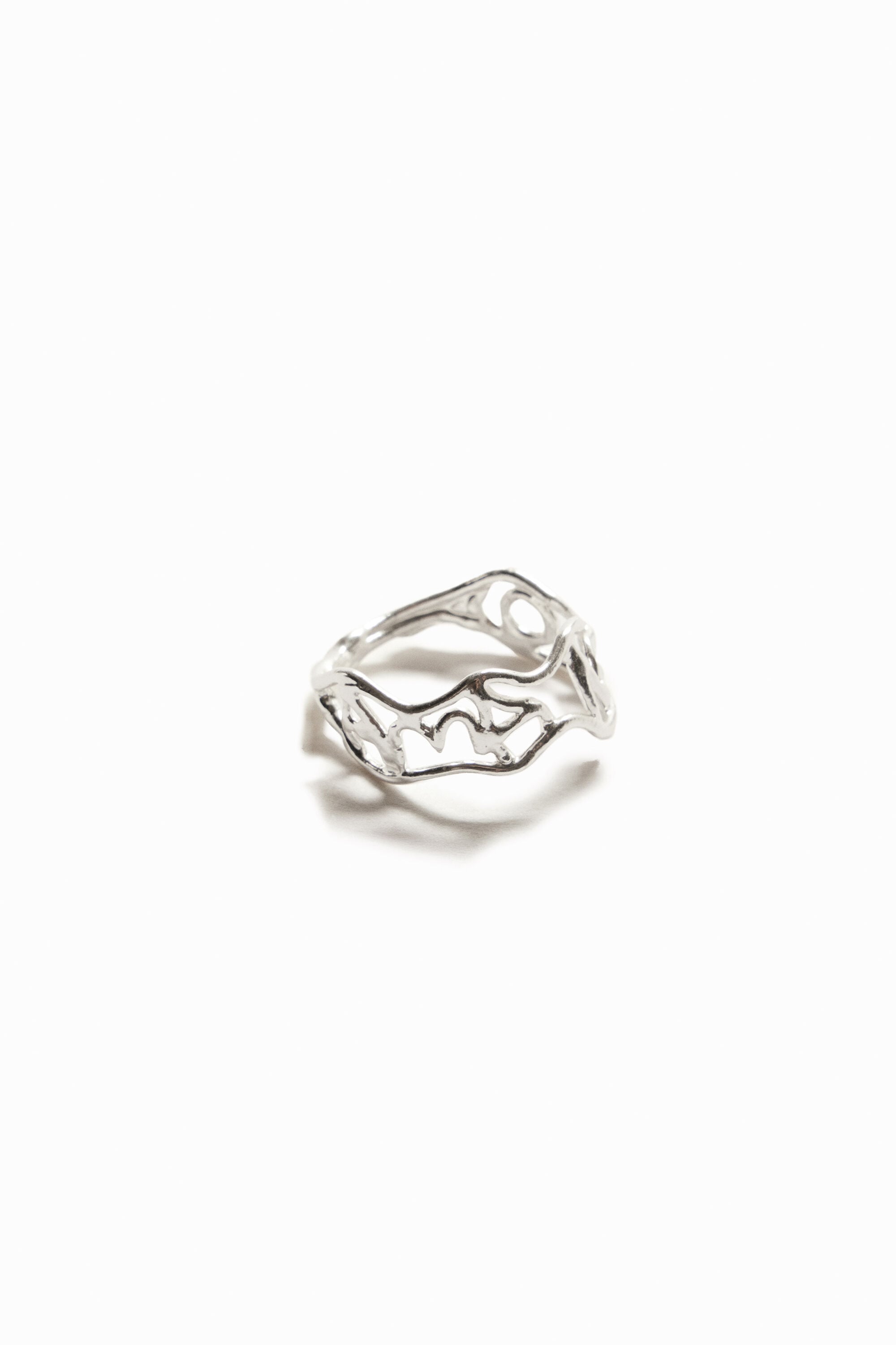 Desigual Verzilverde ring met tekst Zalio in zilver