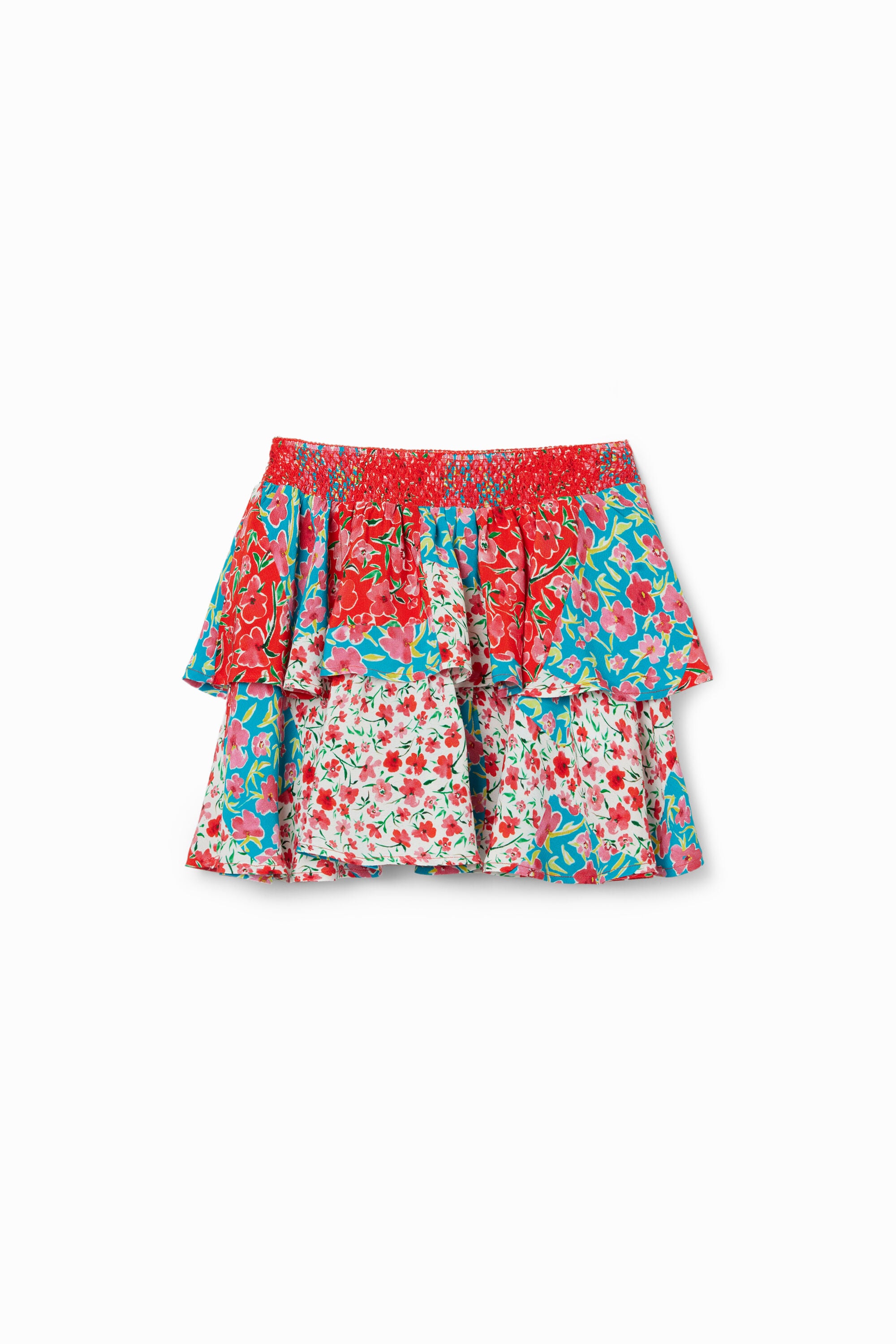 Desigual Minirok met ruches en bloemen
