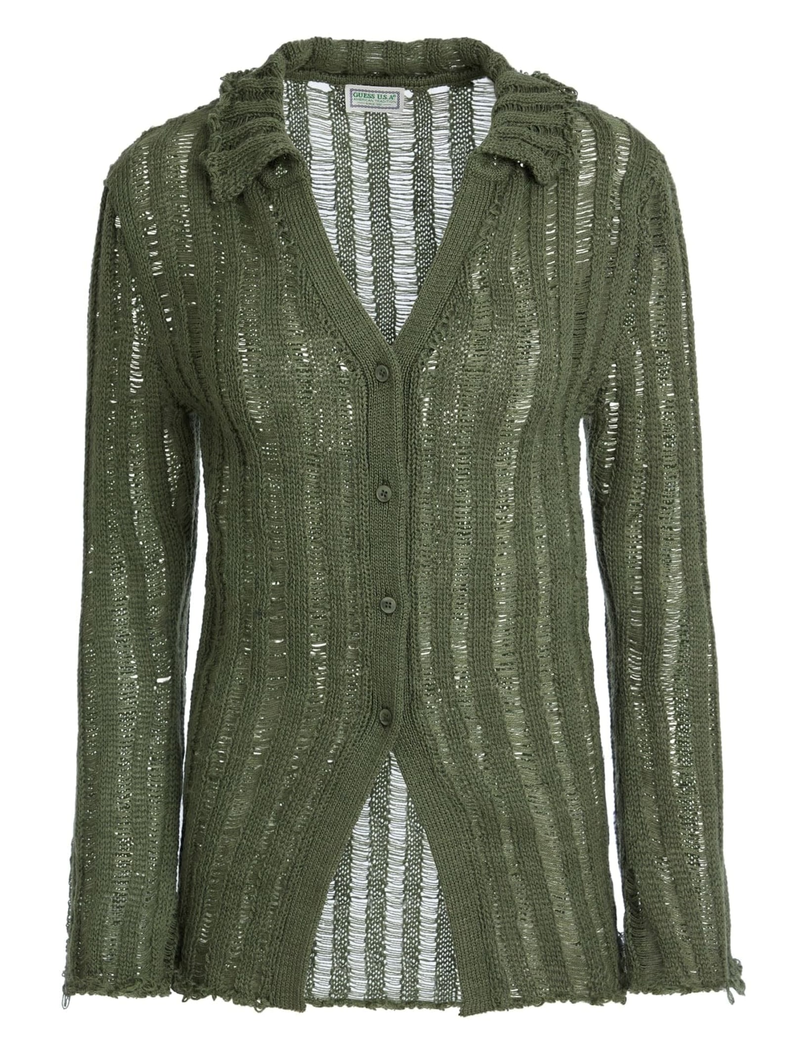Guess Vest Van Gemengde Wol in groen