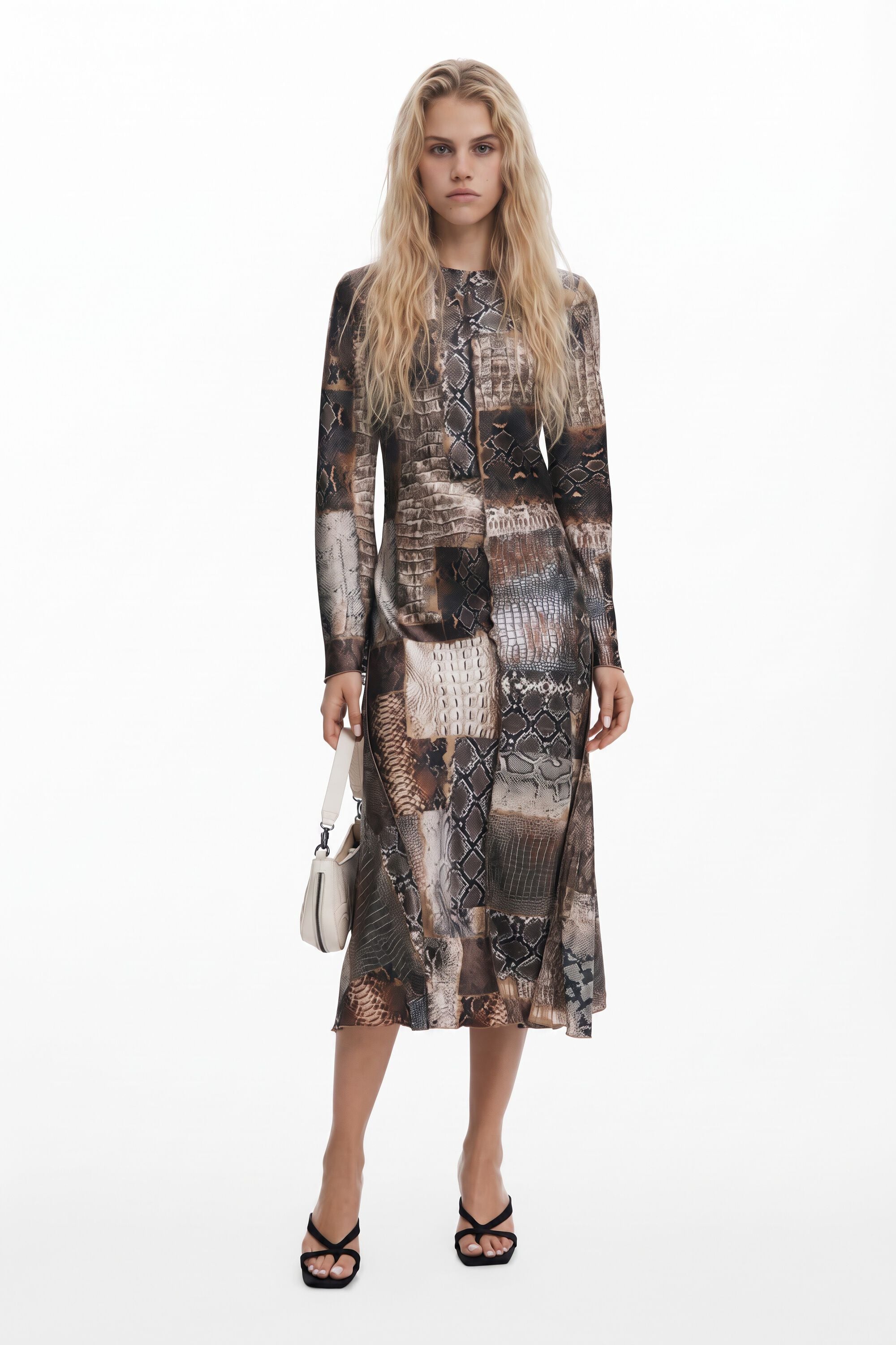 Desigual Soepelvallende jurk met dierenprint