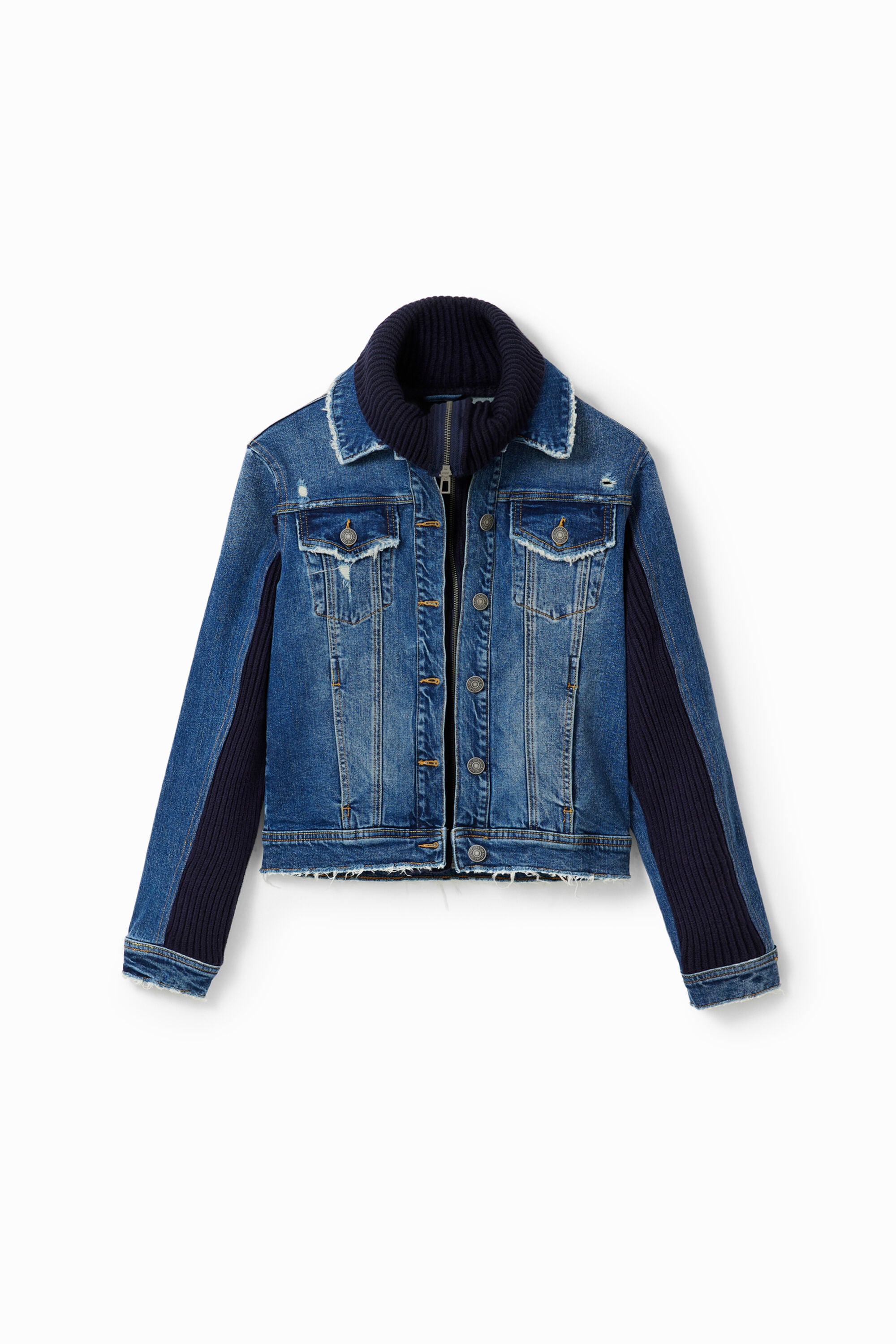 Desigual Hybride spijkerjack in blauw