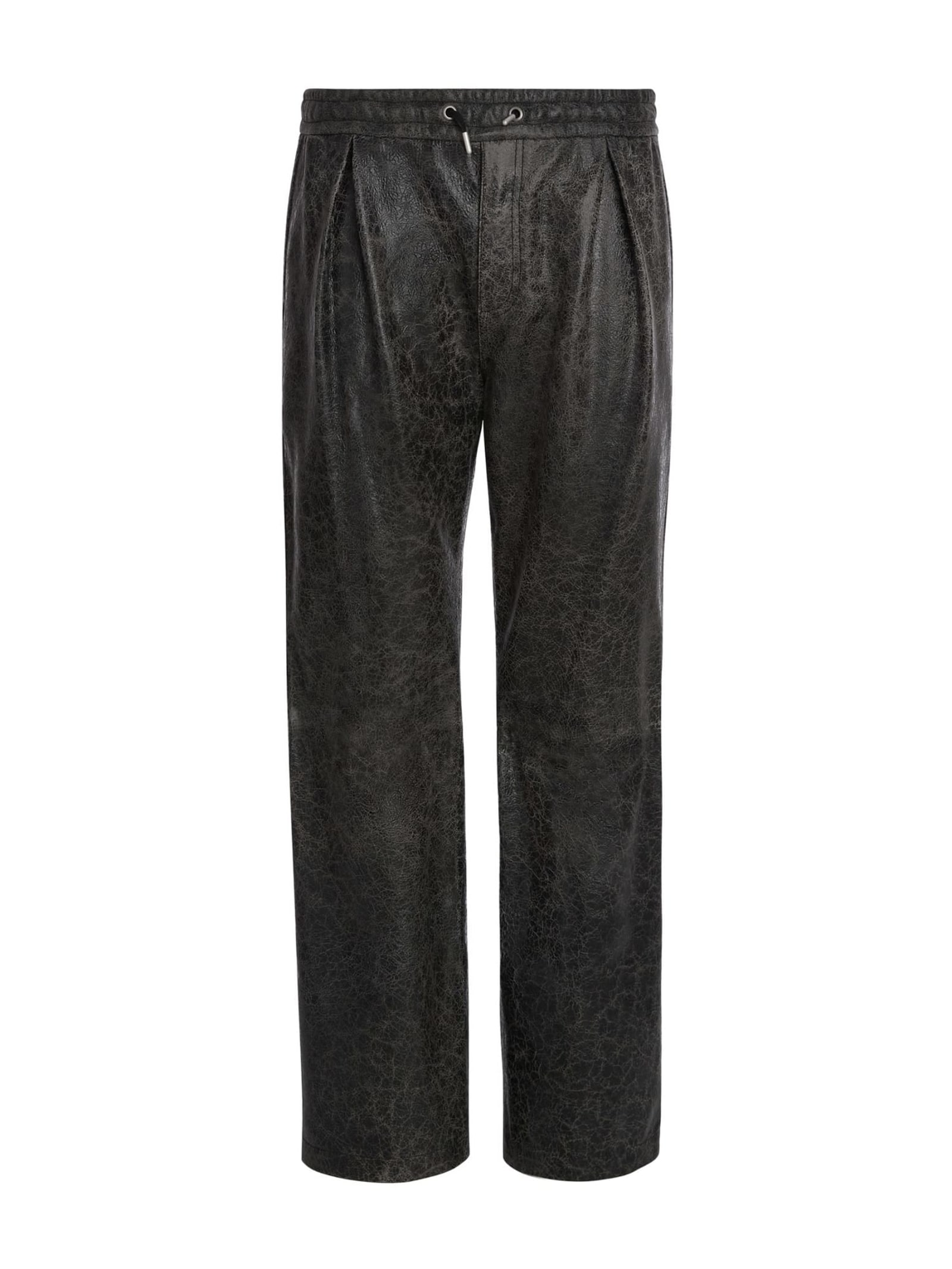 Guess Leren Regular Broek in zwart