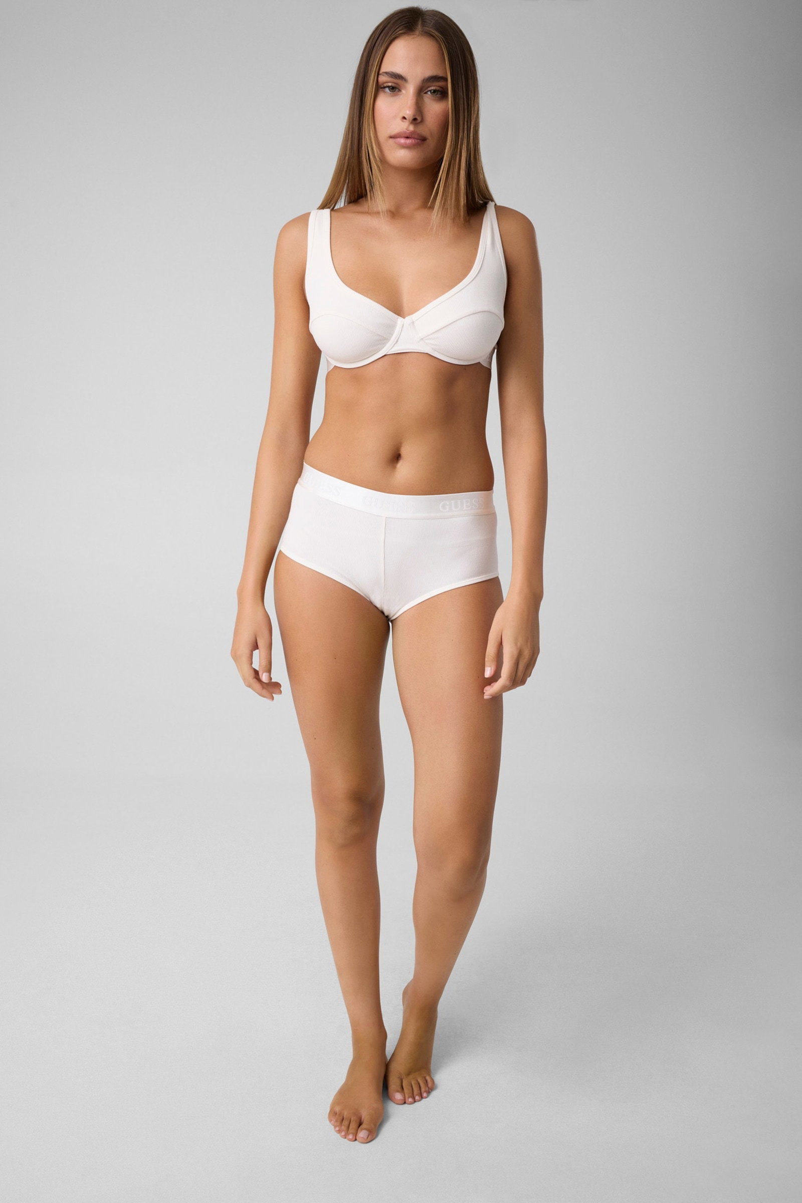 Guess Penelope Geribde Culotte in wit