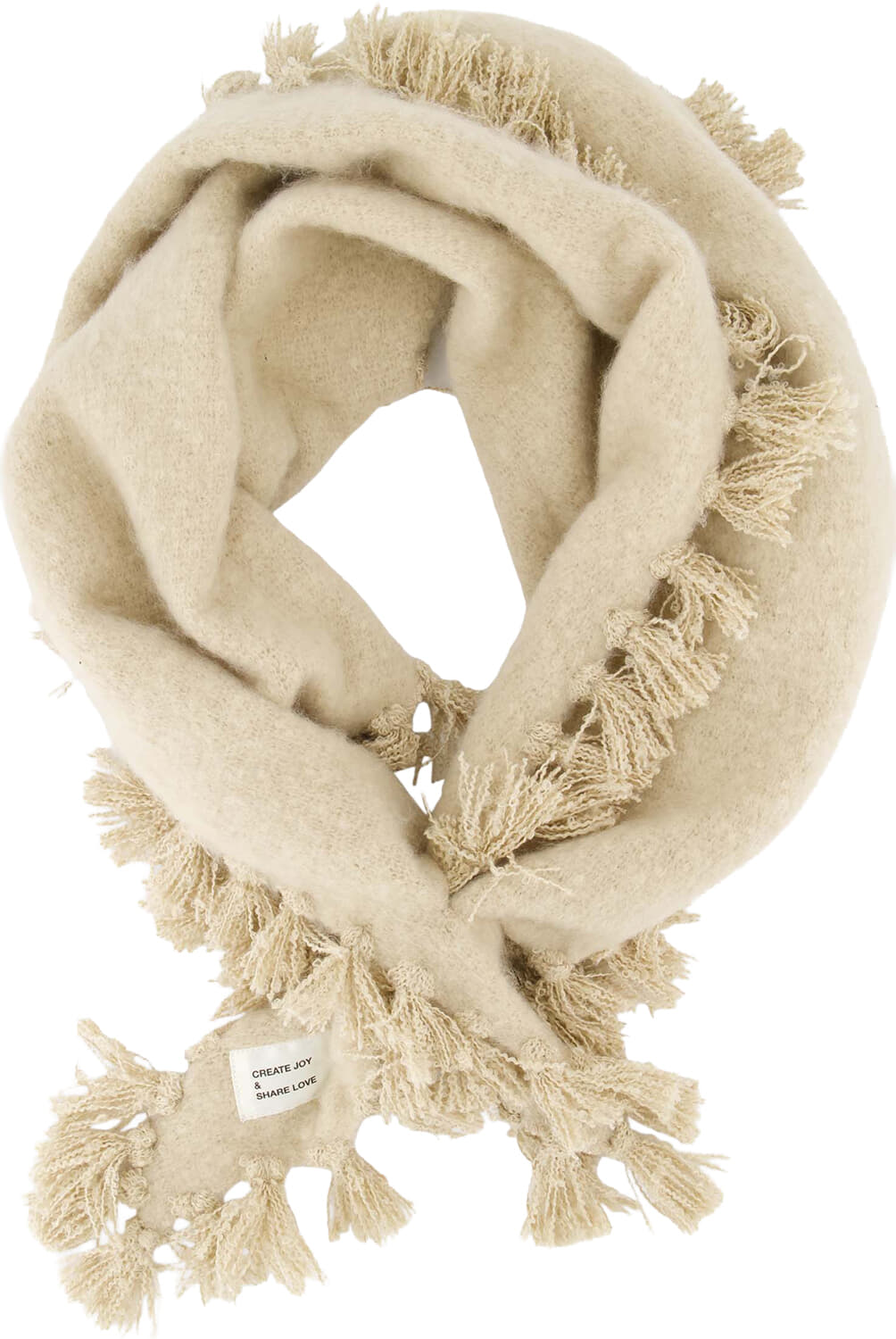 Zusss Sjaal Driehoek Effen Beige dames