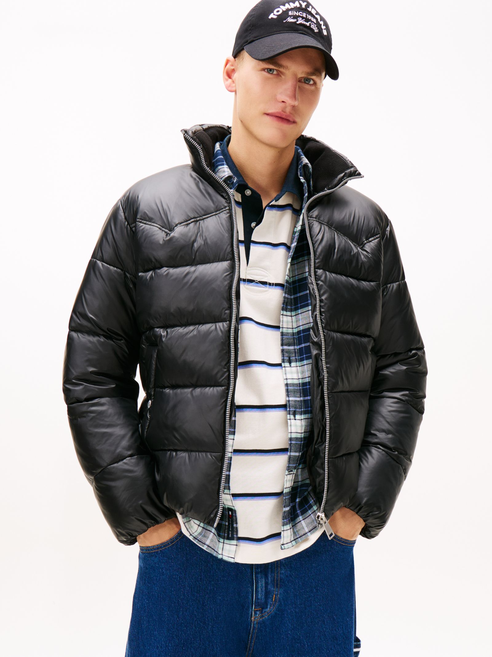 Tommy Jeans Waterafstotend relaxed pufferjack van twill