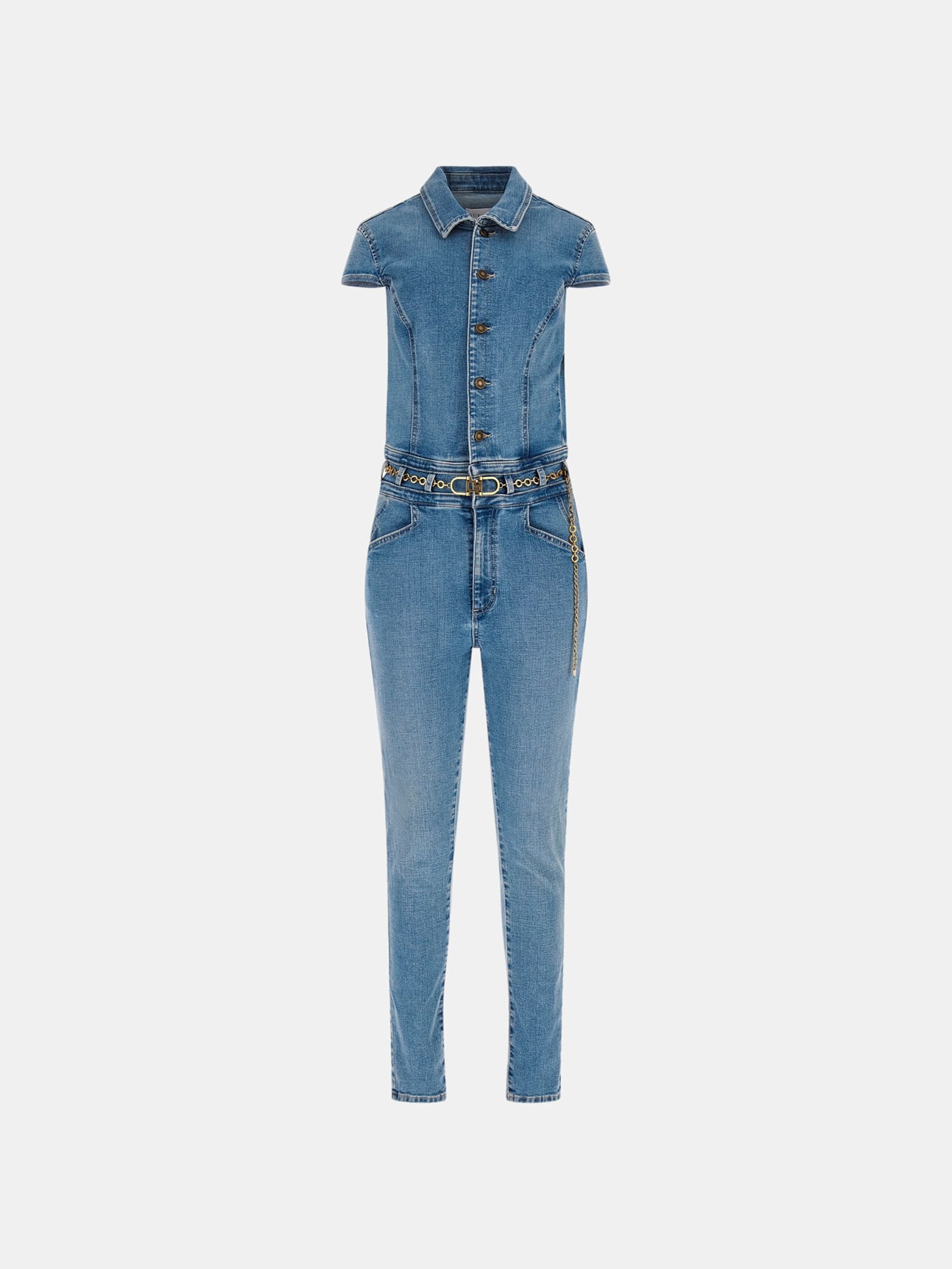 Guess Skinny Denim Jumpsuit in blauw
