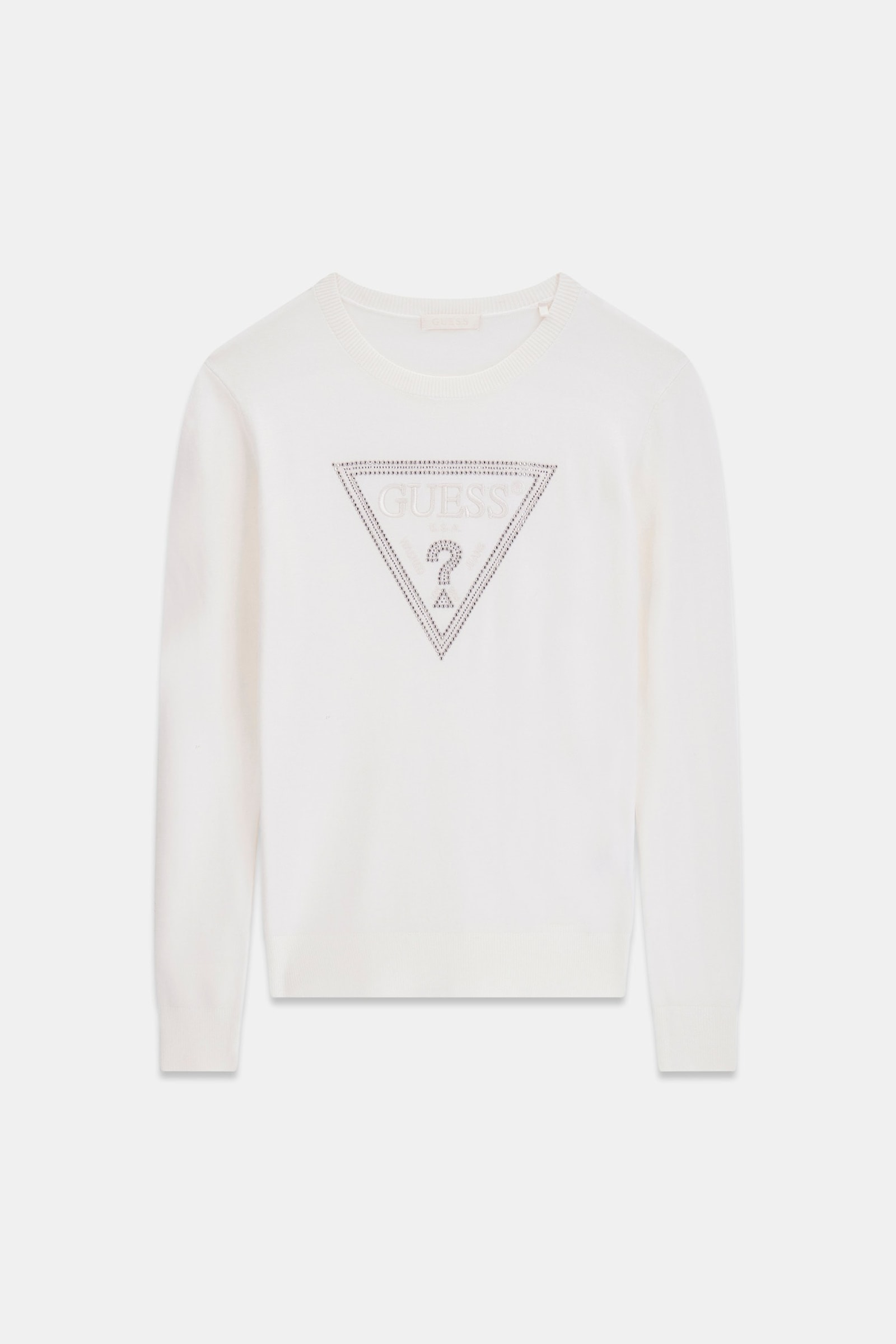 Guess Trui Met Driehoeklogo in wit