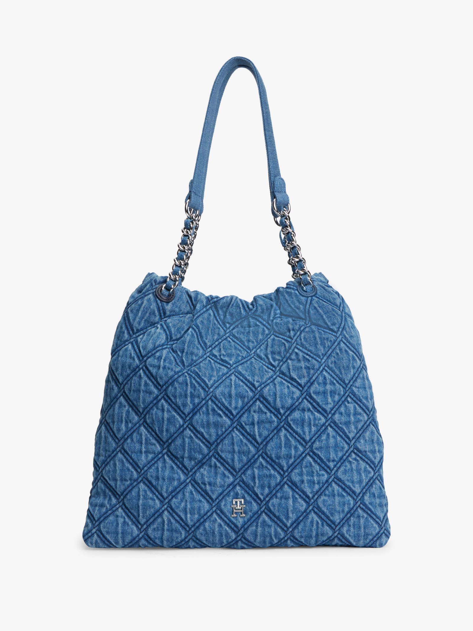 Tommy Hilfiger Quilted Denim Shopper met TH Monogram