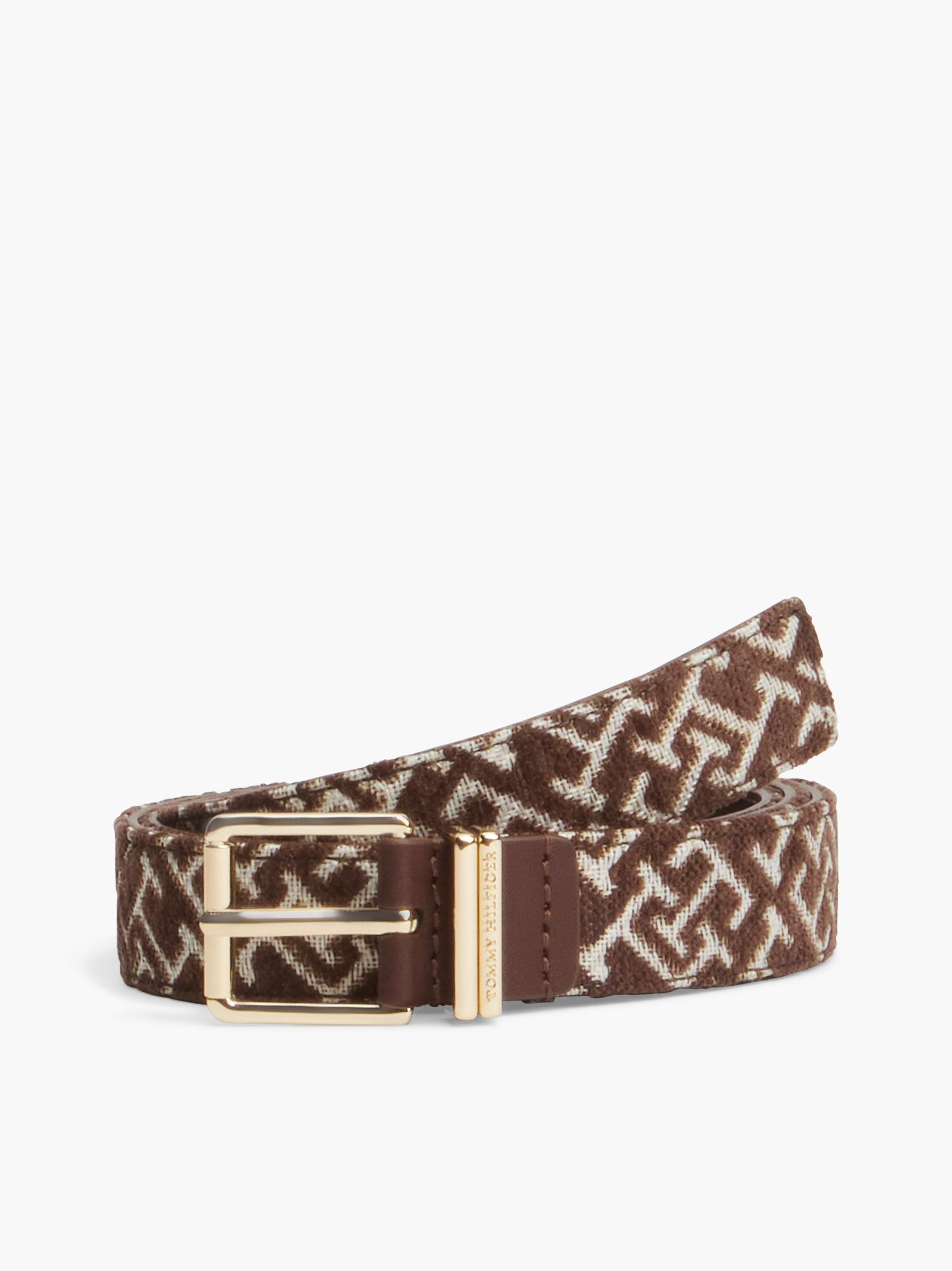 Tommy Hilfiger Jacquard riem met vierkante gesp en TH monogram