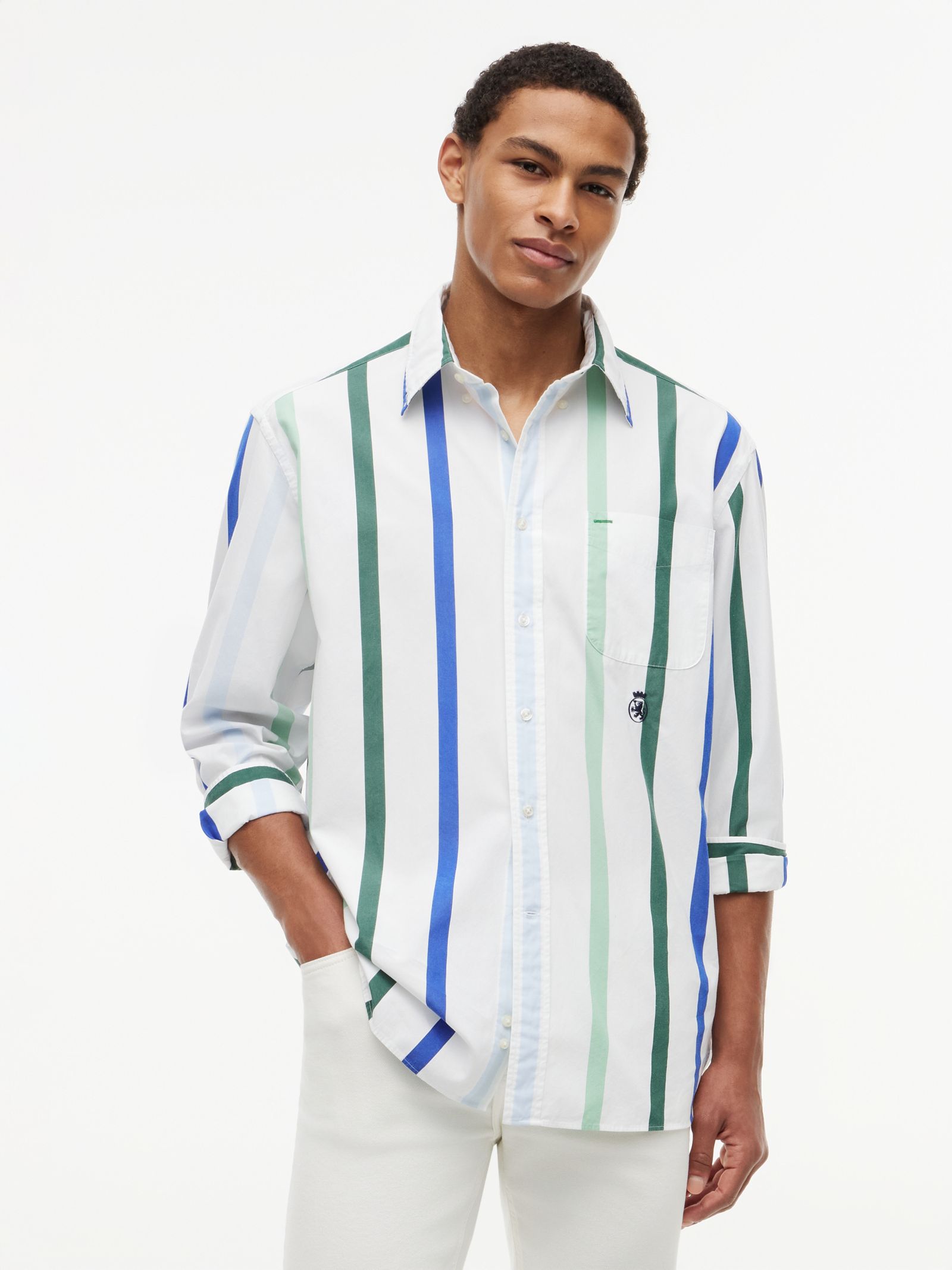 Tommy Hilfiger Oversized fit poplin overhemd met embleem