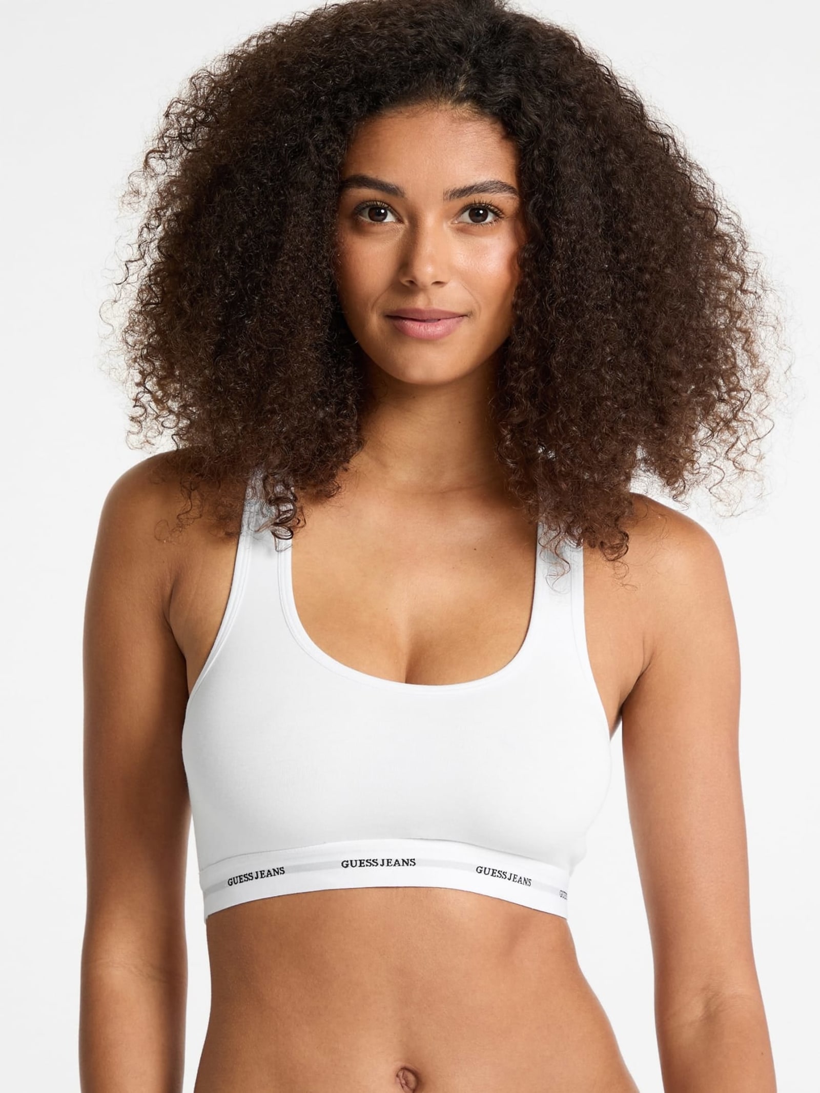 Guess Bralette En Logo Strepen in wit
