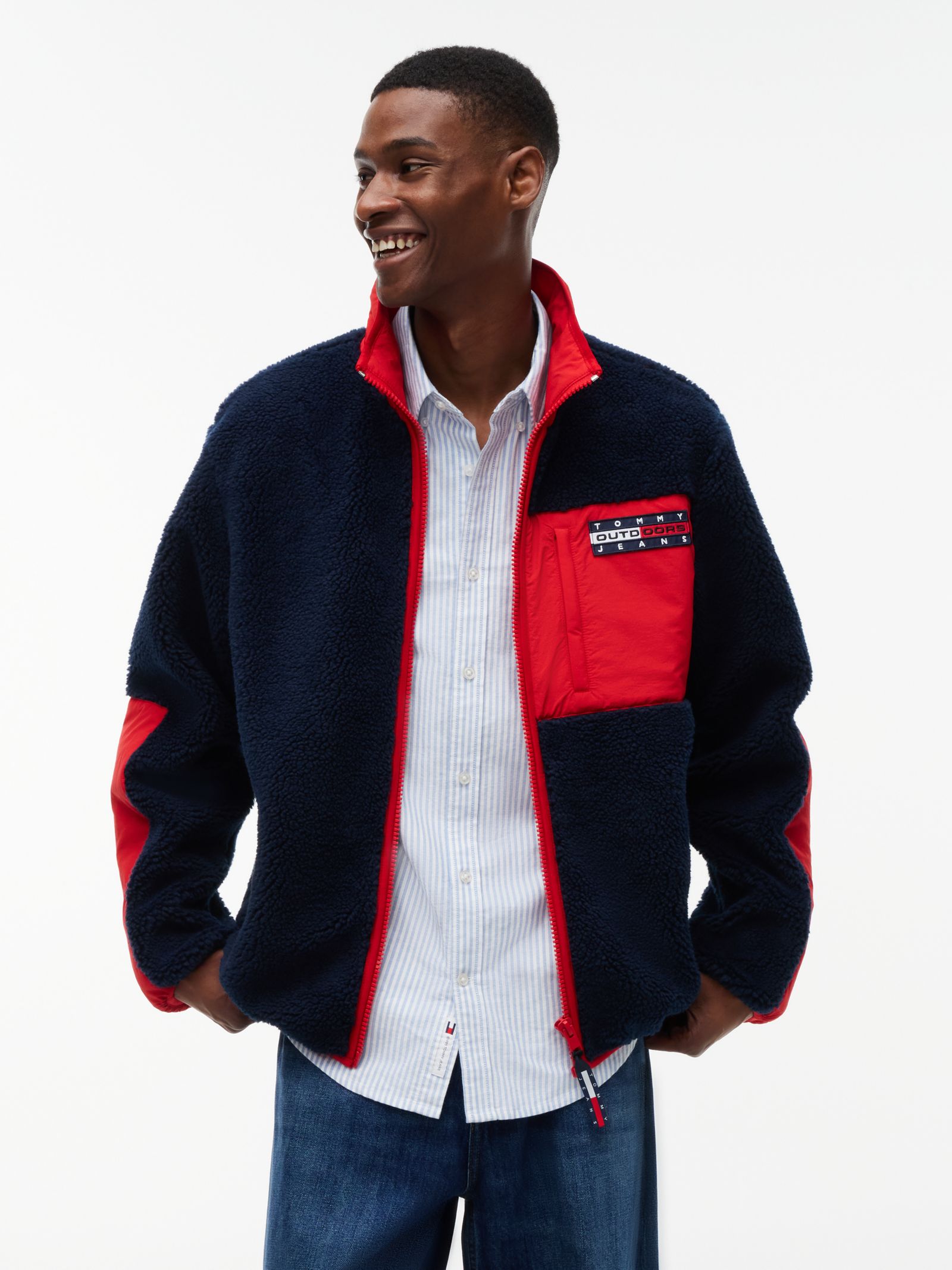 Tommy Jeans Colour Blocked Teddy Jack met ritssluiting