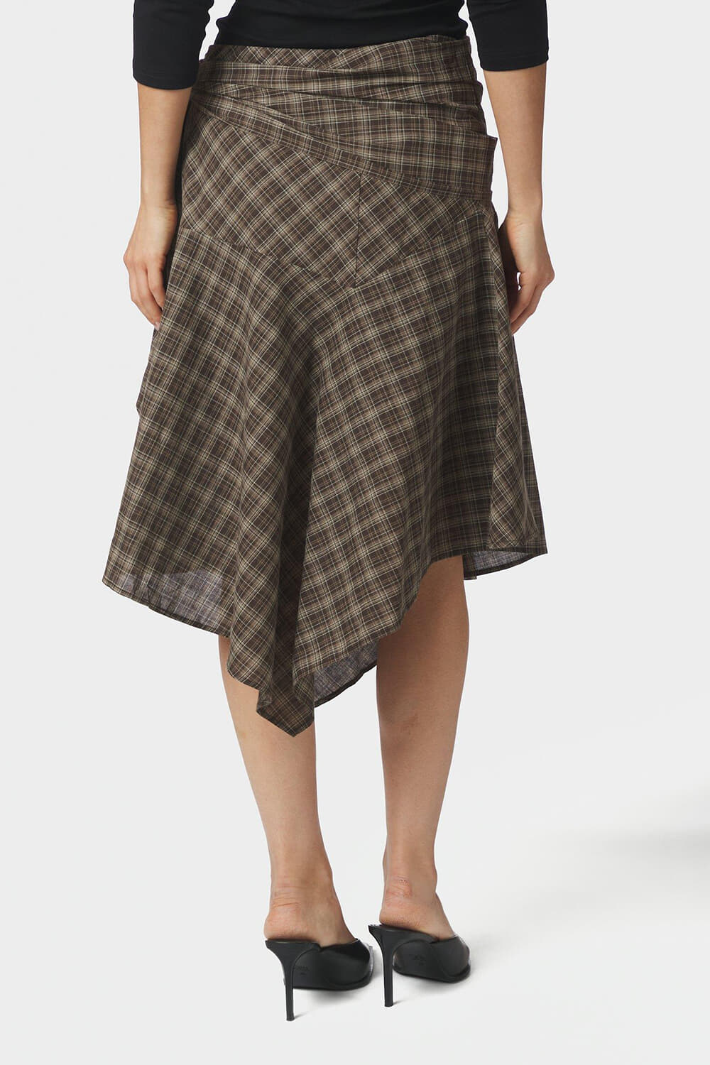Neo Noir Rok Sabella Check Bruin dames