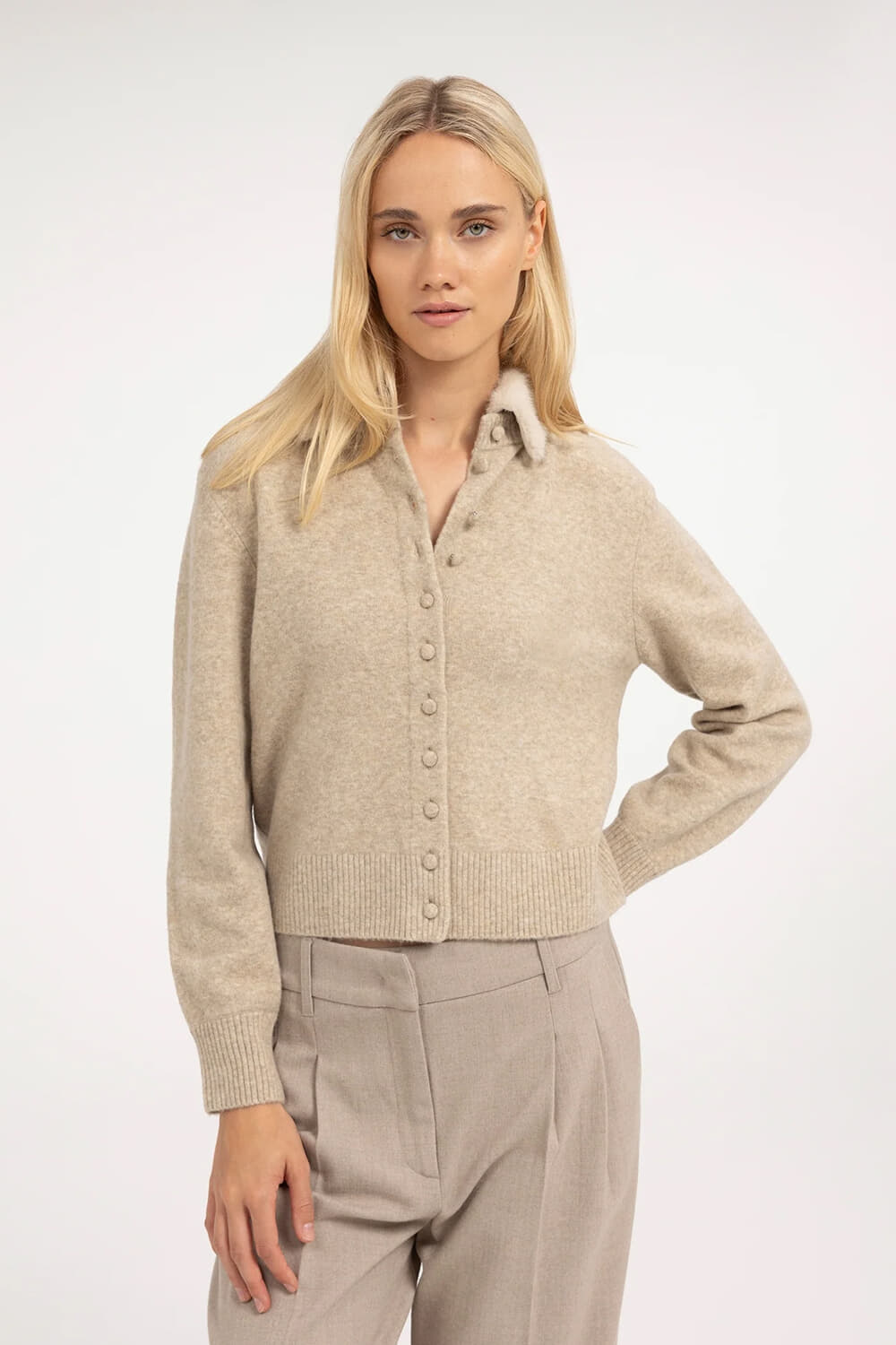 Yaya Vest Met Afneembare Kraag Beige dames
