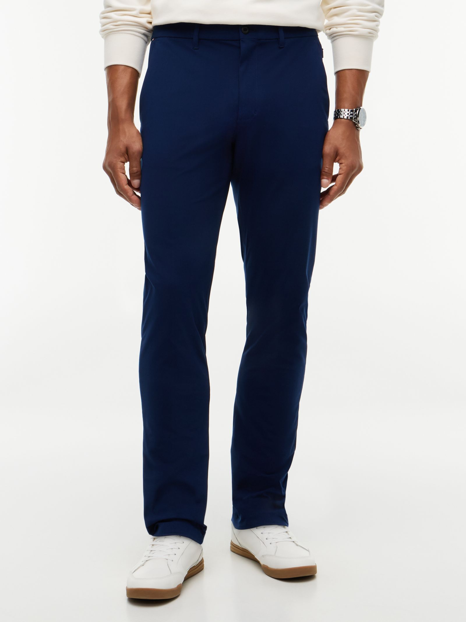 Tommy Hilfiger Denton Performance Tech slim straight gebreide chino in marine