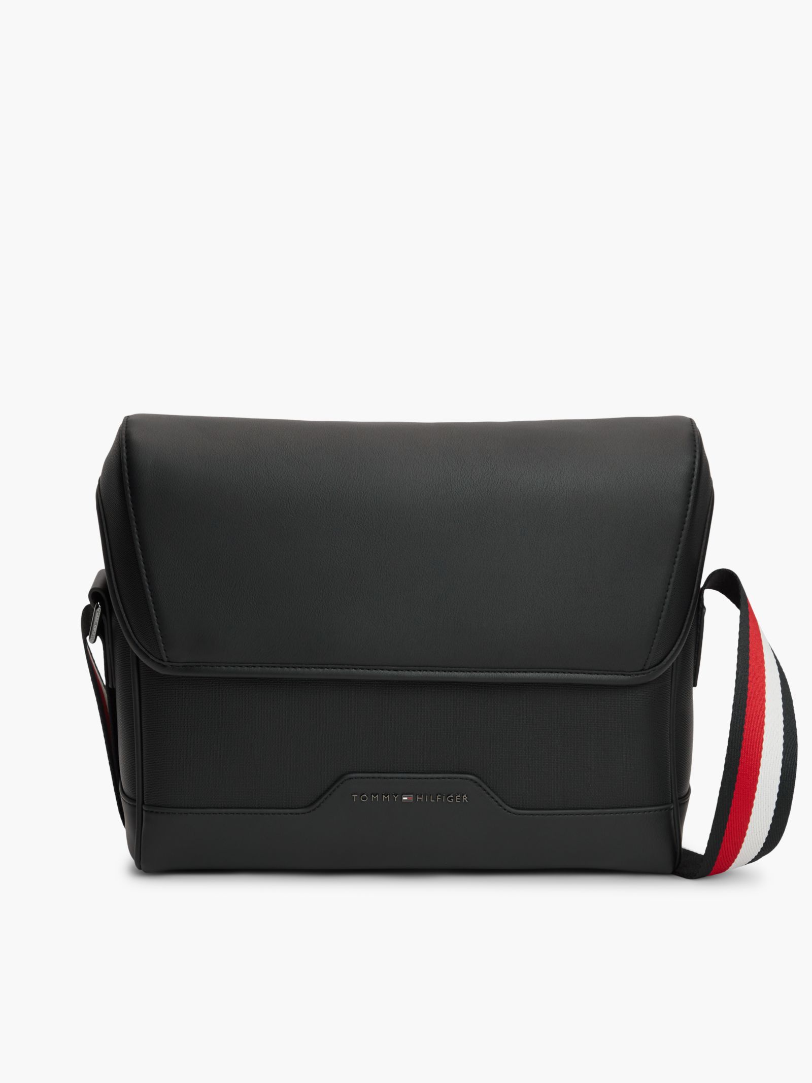 Tommy Hilfiger Getextureerde messengertas met signature streep op de band