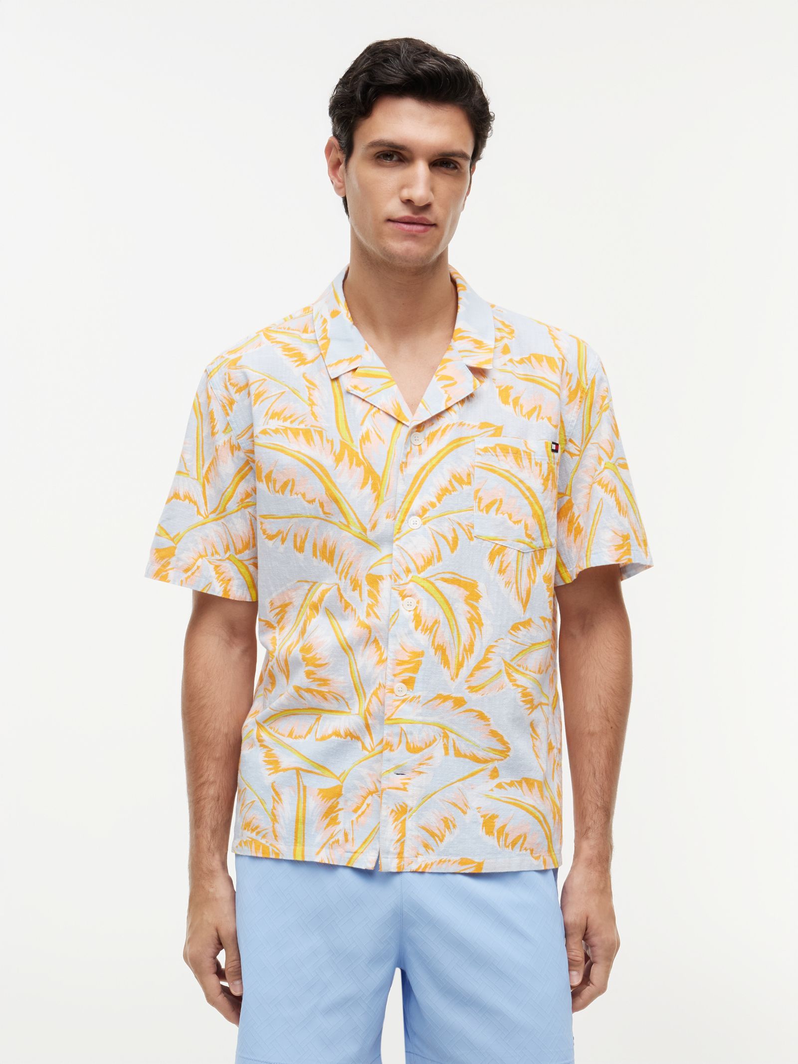 Tommy Hilfiger Essential bowlingshirt met print in multicolor